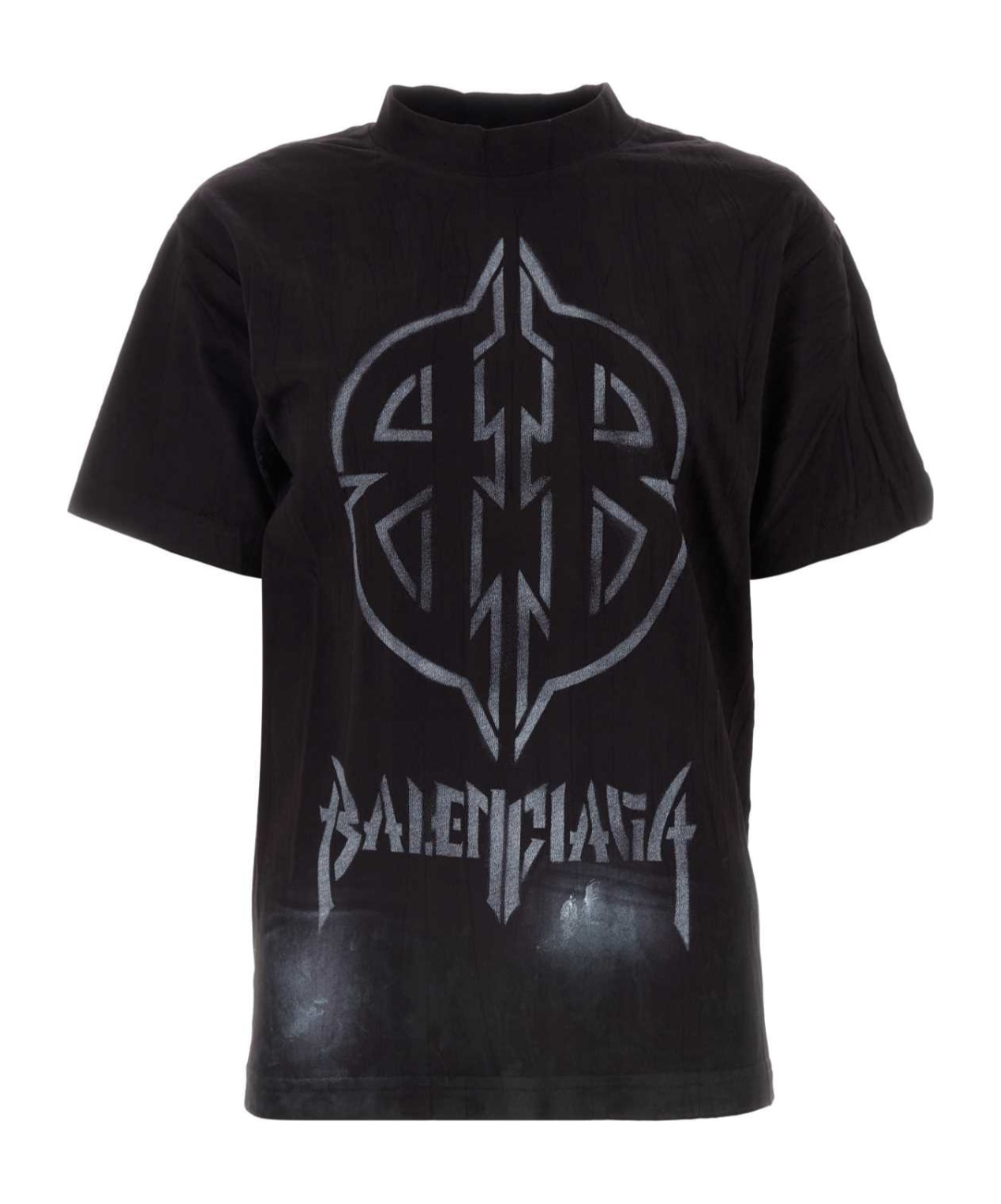 Shop Balenciaga Metal Bb Cotton T-shirt In Black