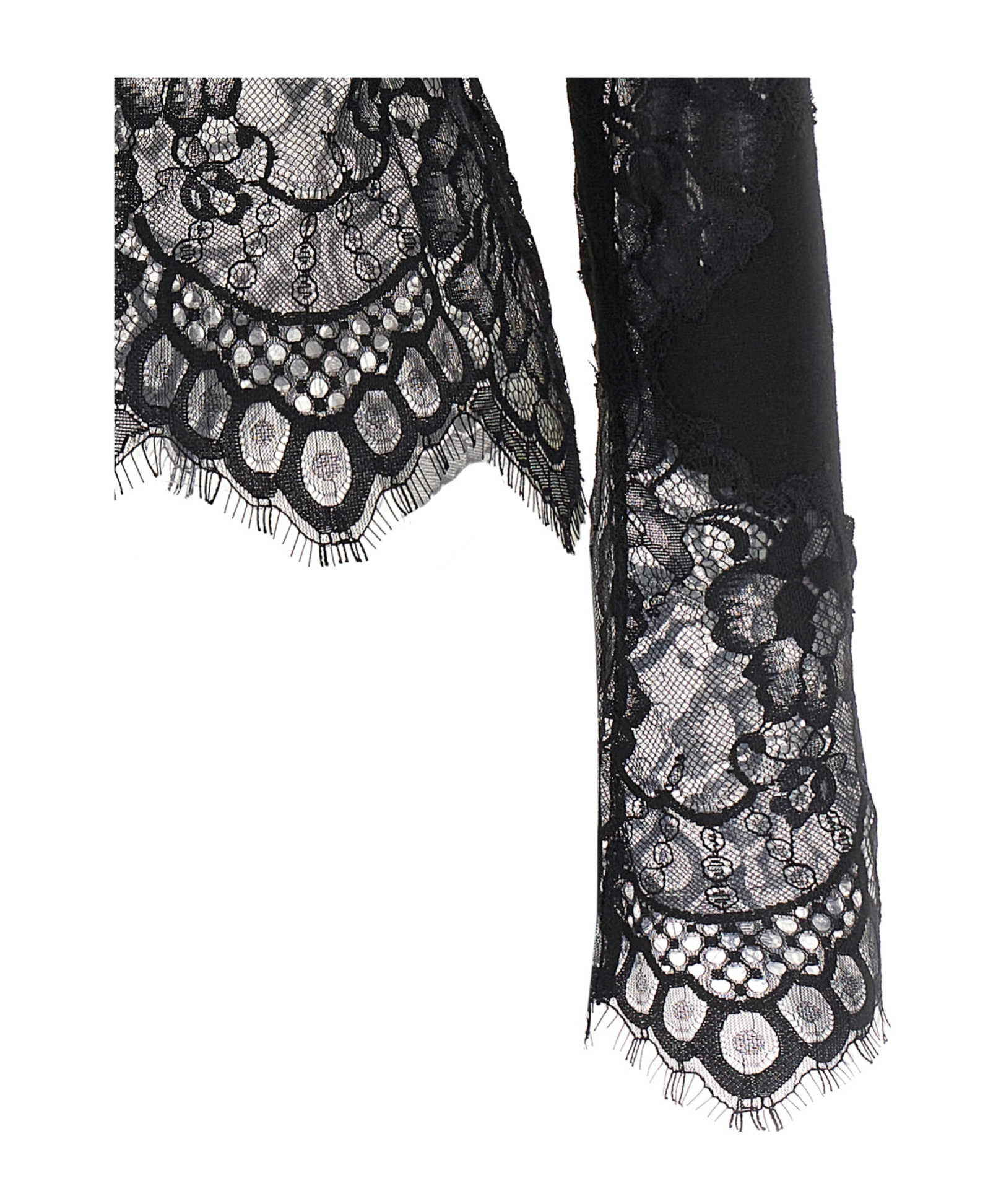 Ermanno Scervino Lace Insert Sweater Sweaters And Cardigans Black In Black