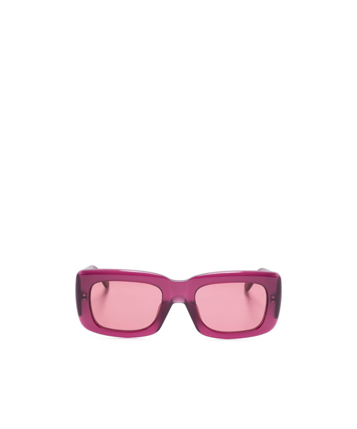 Attico Dark Pink Logo Rectangular Sunglasses In Pink