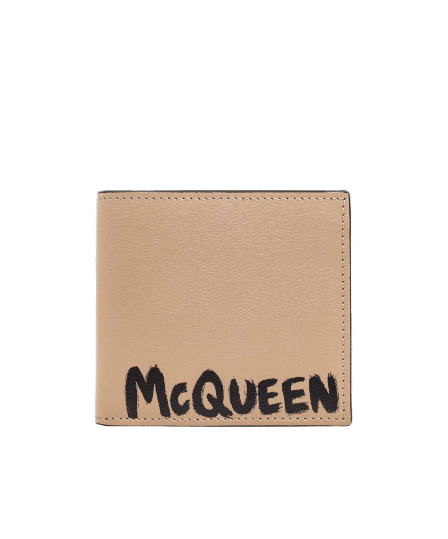 Alexander Mcqueen Logo Printed Bi-fold Wallet In Brown