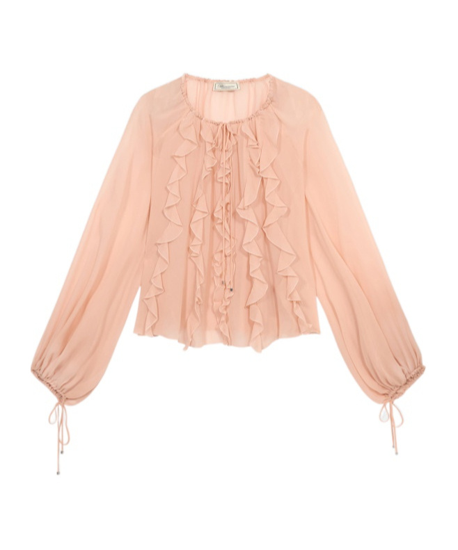 Blumarine Long-sleeved Shirt In Neutral