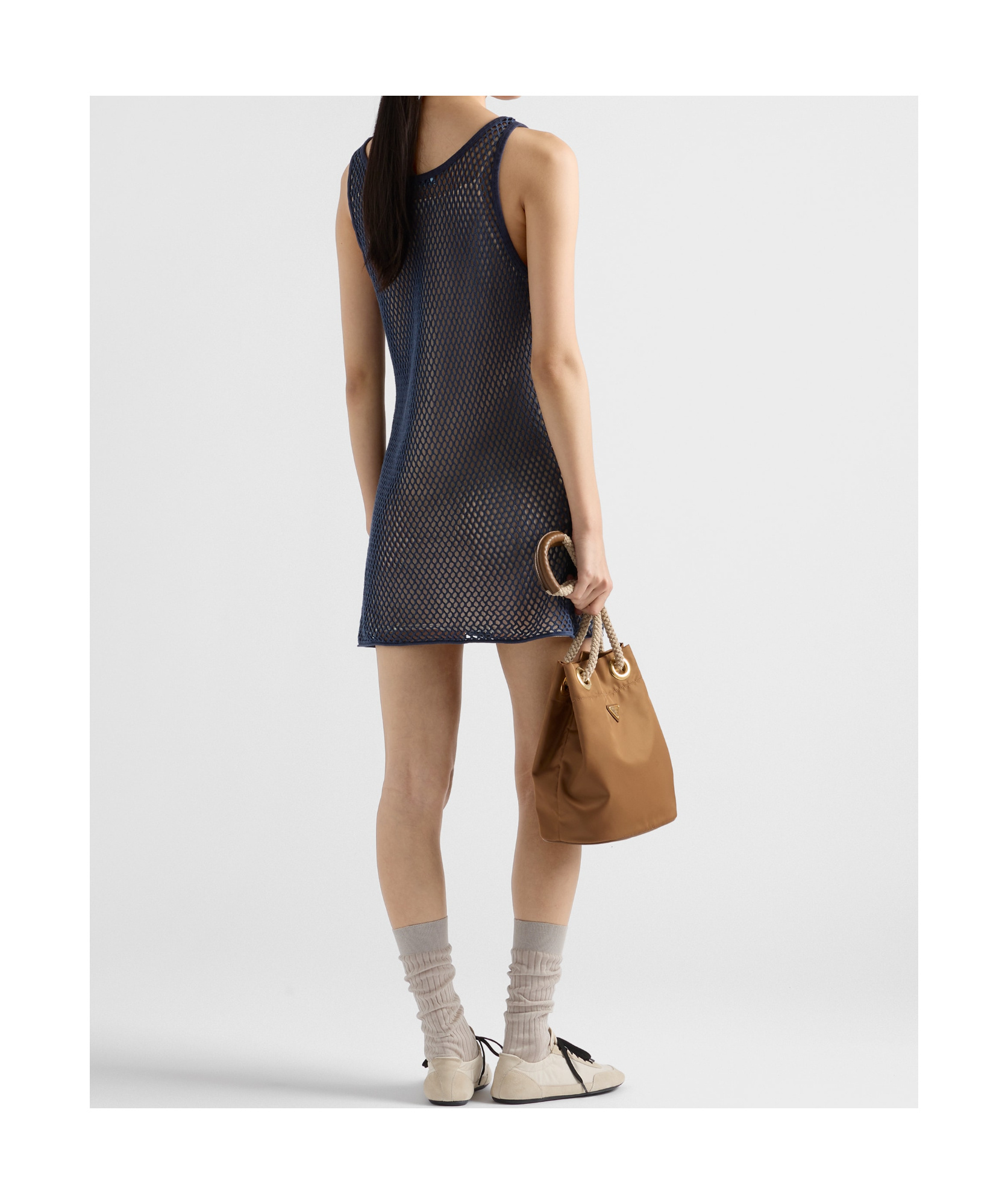 Prada Minikleid Aus Baumwolle In Navy Blue