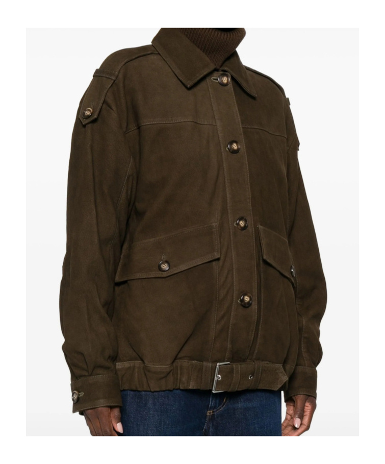 Iro Long-sleeved Casual Jacket In Green