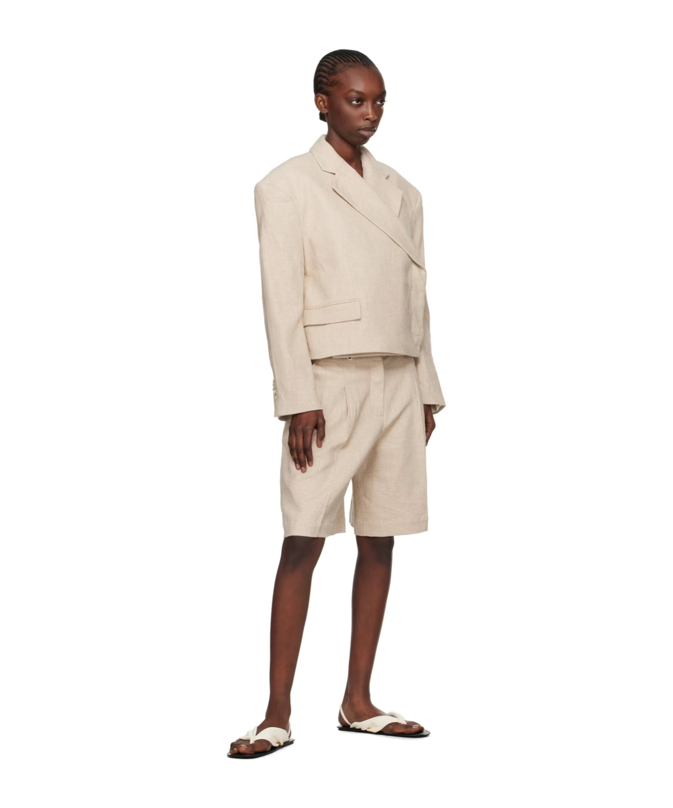 Remain Birger Christensen A Blazer With A Missing Corner Lapel In White