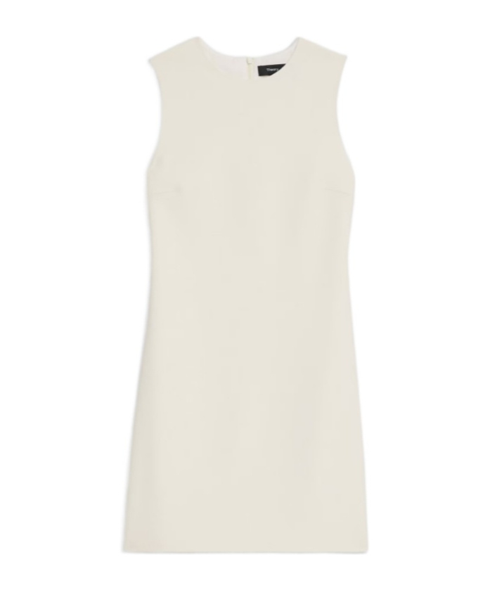 Shop Theory Crewneck Sleeveless Shift Dress In White