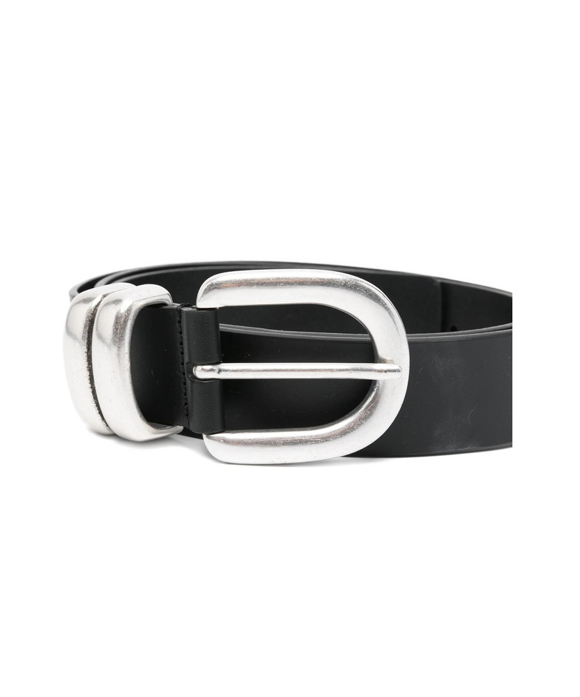 By Malene Birger Zoira Silver-tone Buckle Belt In Black