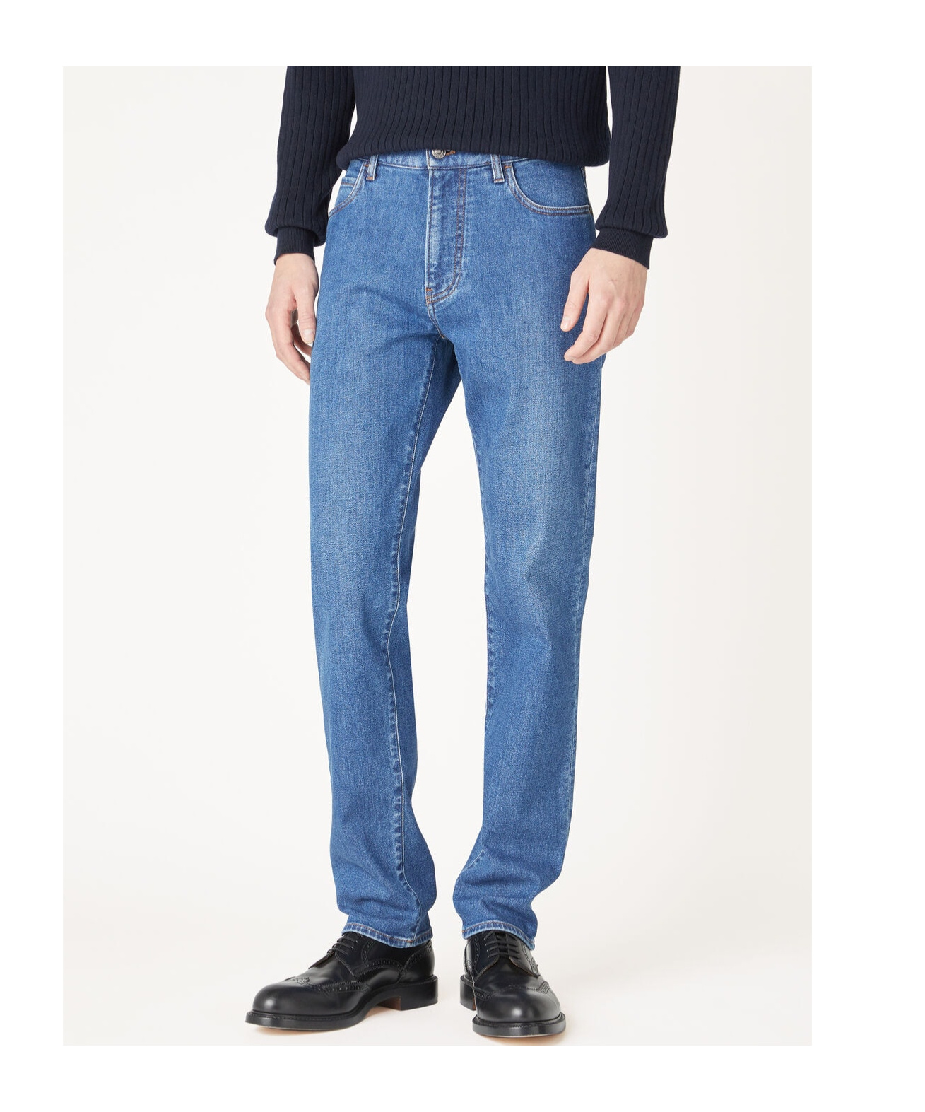 Loro Piana Belt-loop Jeans In Blue