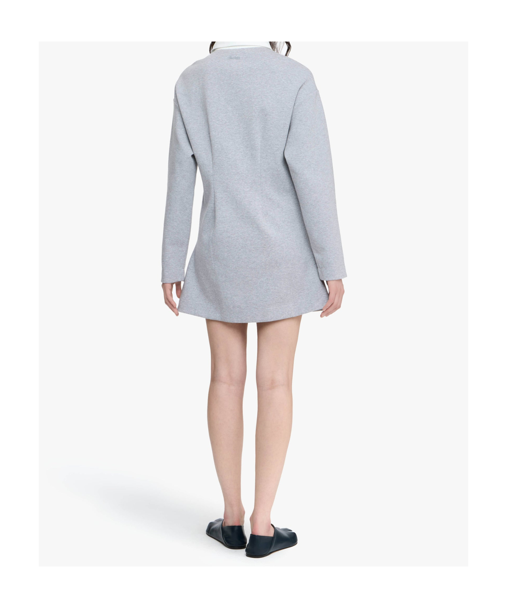 Jw Anderson Mens Mid Grey Melange Regular-fit Long-sleeve Stretch-cotton Blend Midi Polo Dress In Gray