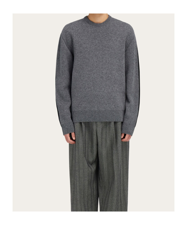Ferragamo Cashmere Blend Pullover In Gray