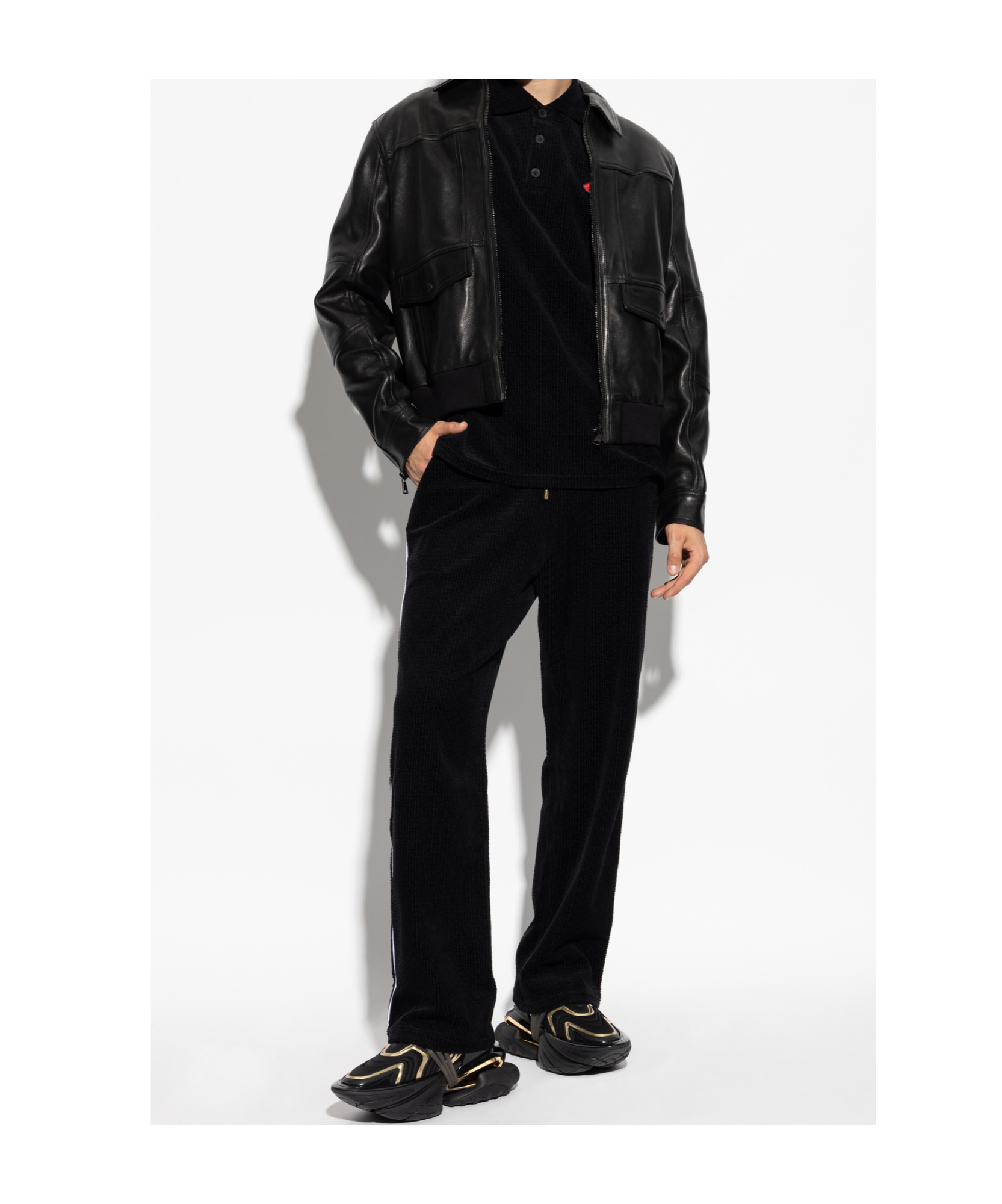 Balmain Elastic Waist Casual Pants In Black