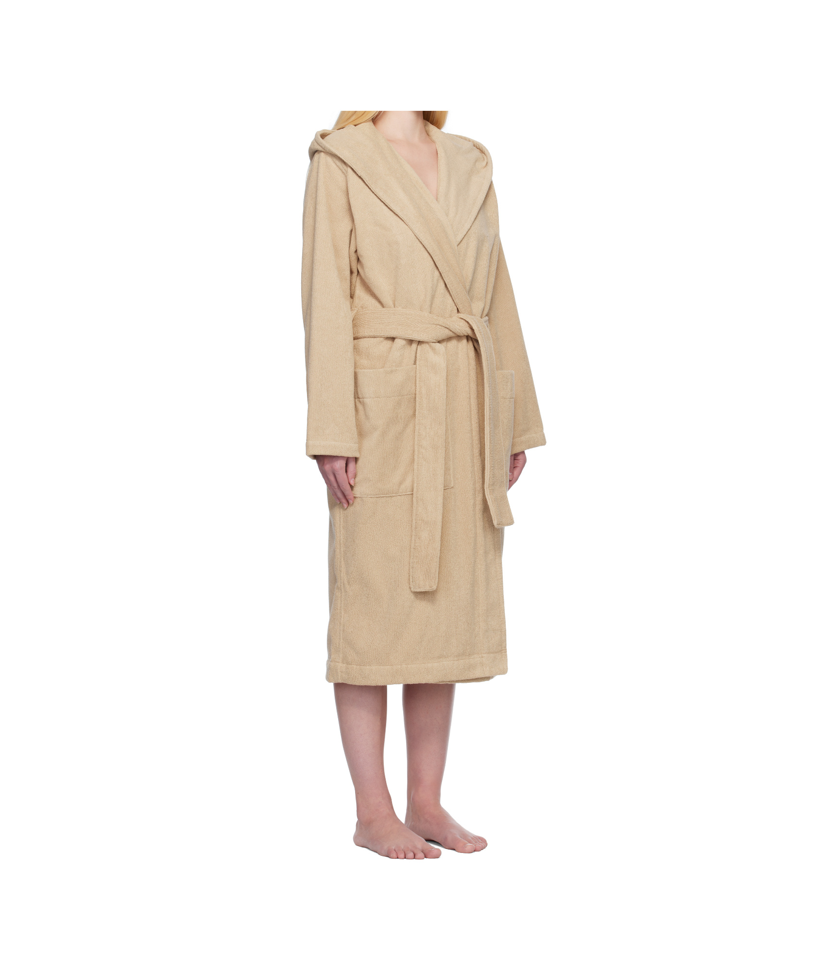 Tekla Terry Hooded Bathrobe In Neutral
