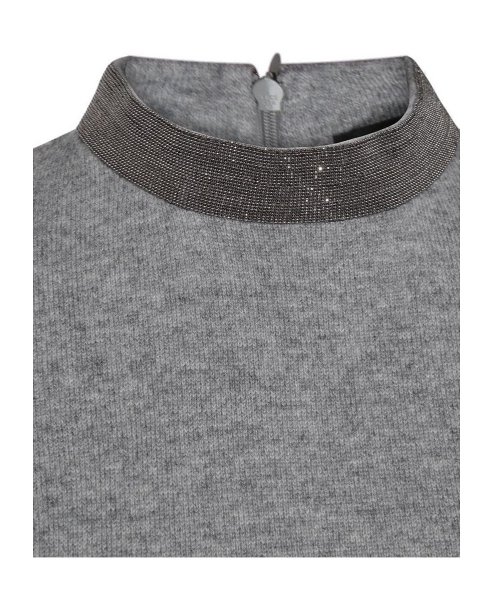 Shop Fabiana Filippi Embellished Knitted Dress