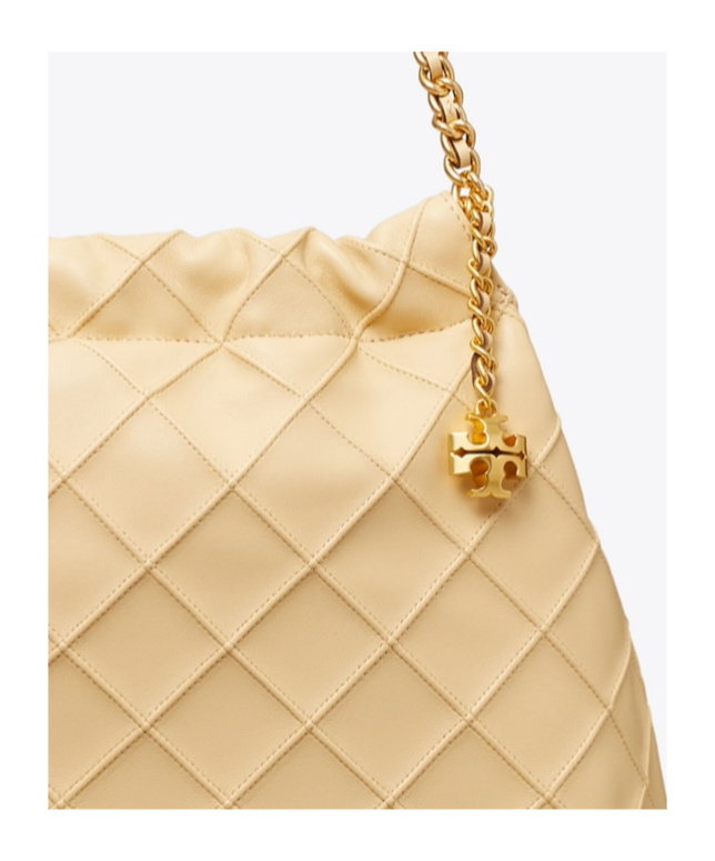 Tory Burch Fleming Drawstring Shoulder Bag In Yellow