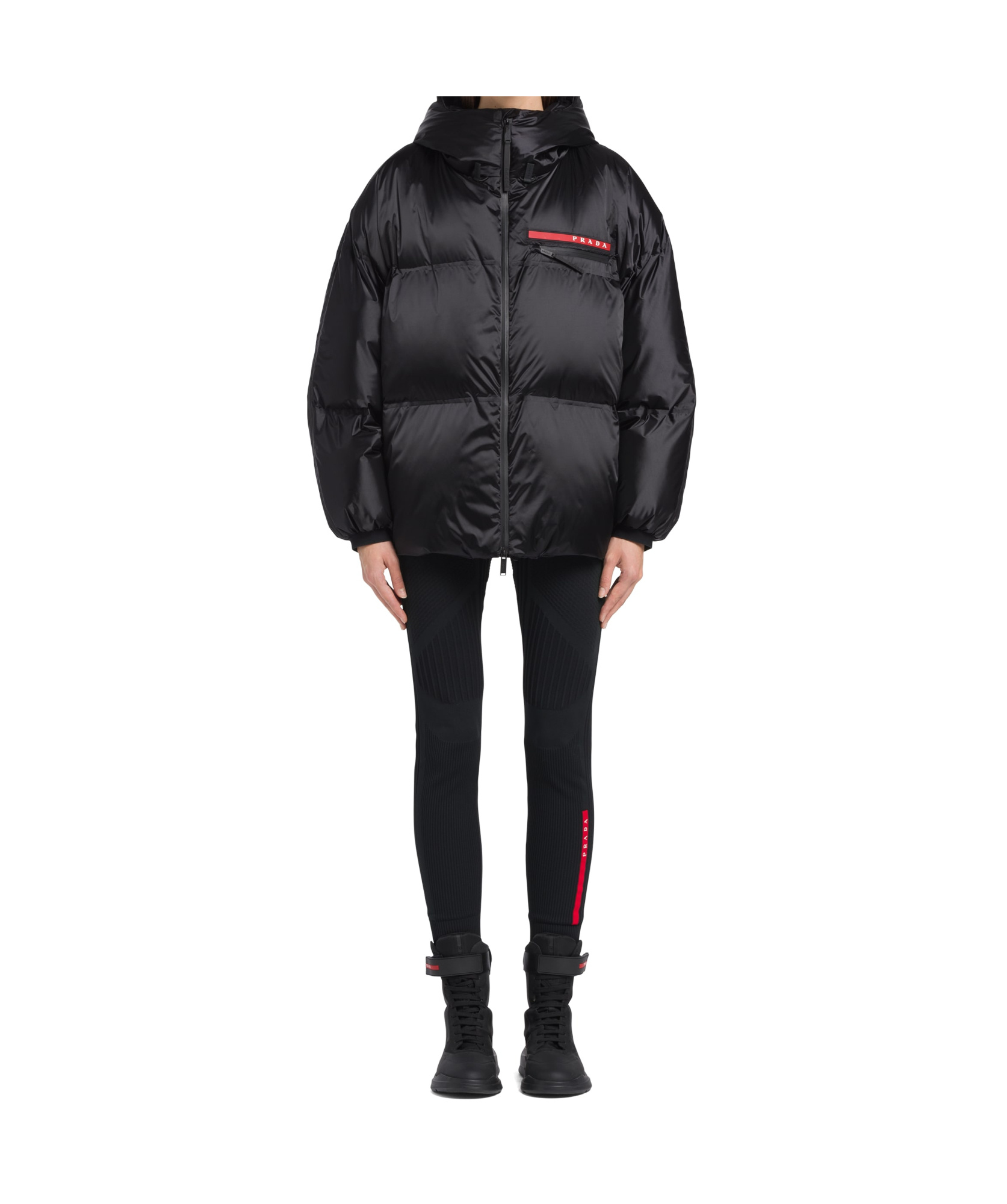 PRADA OVERSIZED TECHNICAL NYLON DOWN JACKET