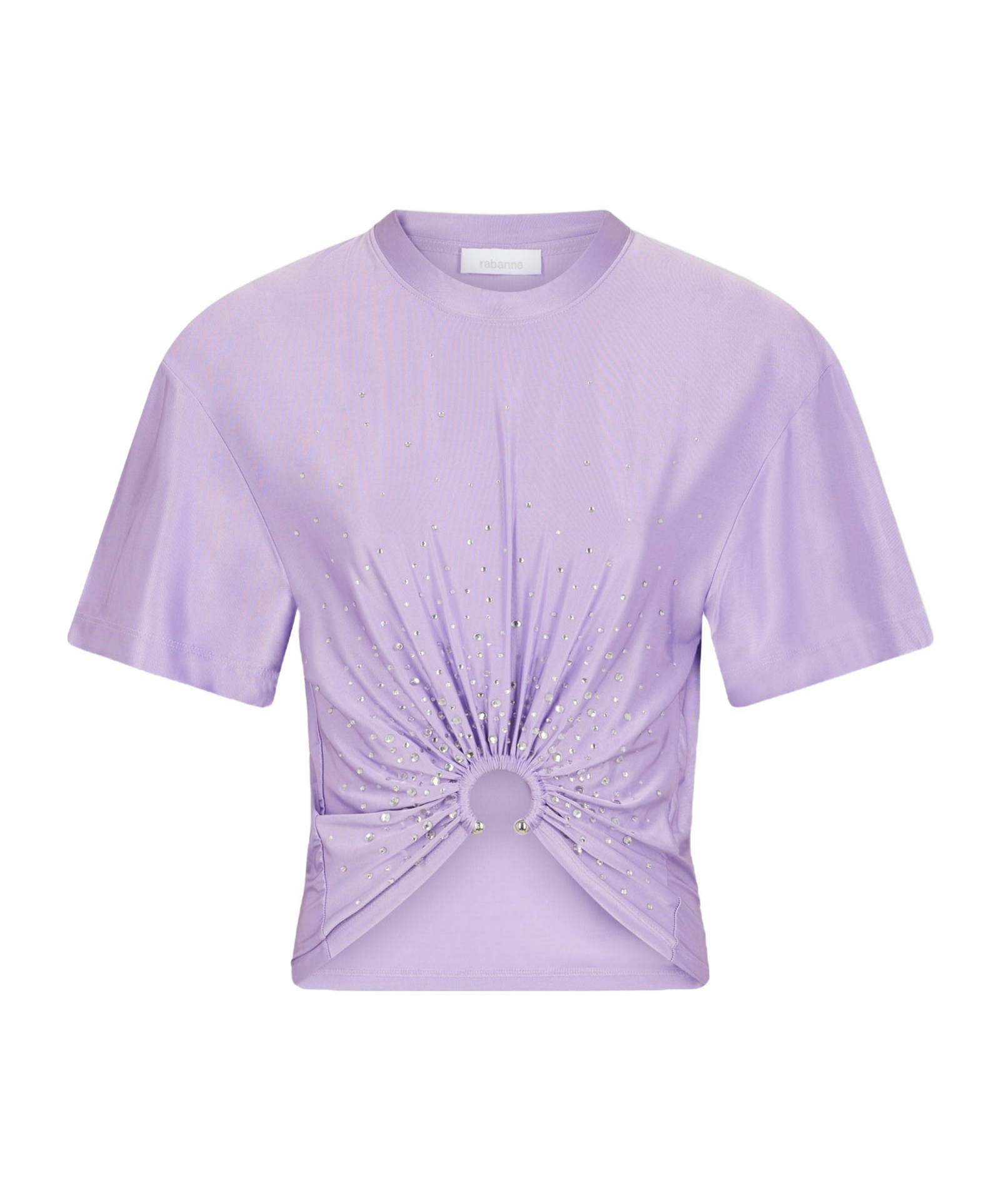 Rabanne Cropped T-shirt With Piercing Detail In Purple