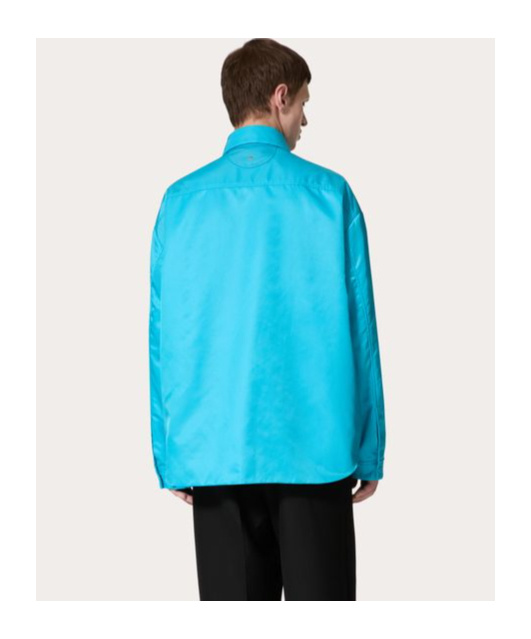 Valentino Shirt Jacket Nylon Chest Pockets In Blue