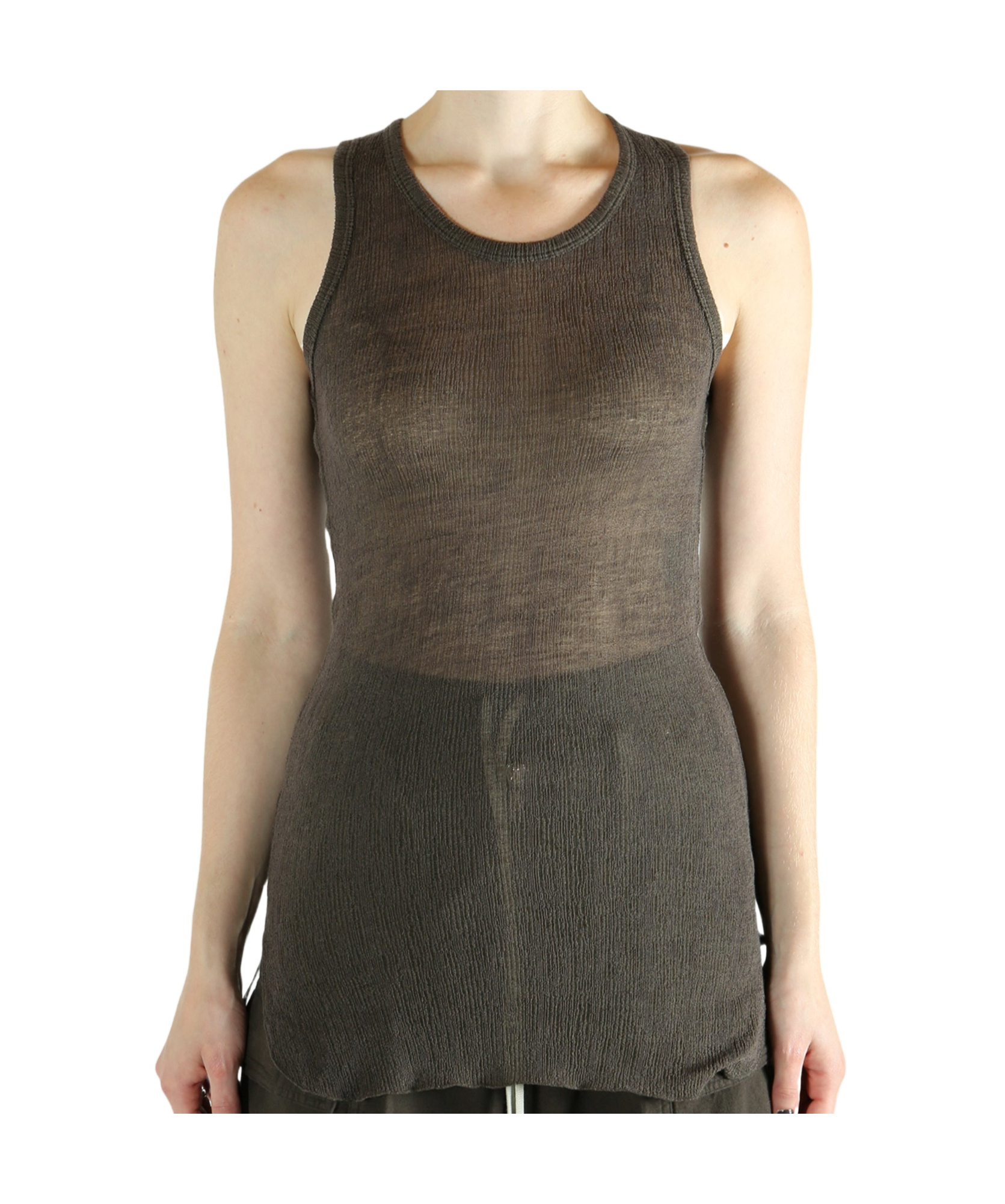 Ann Demeulemeester Crew Neck Vest In Brown