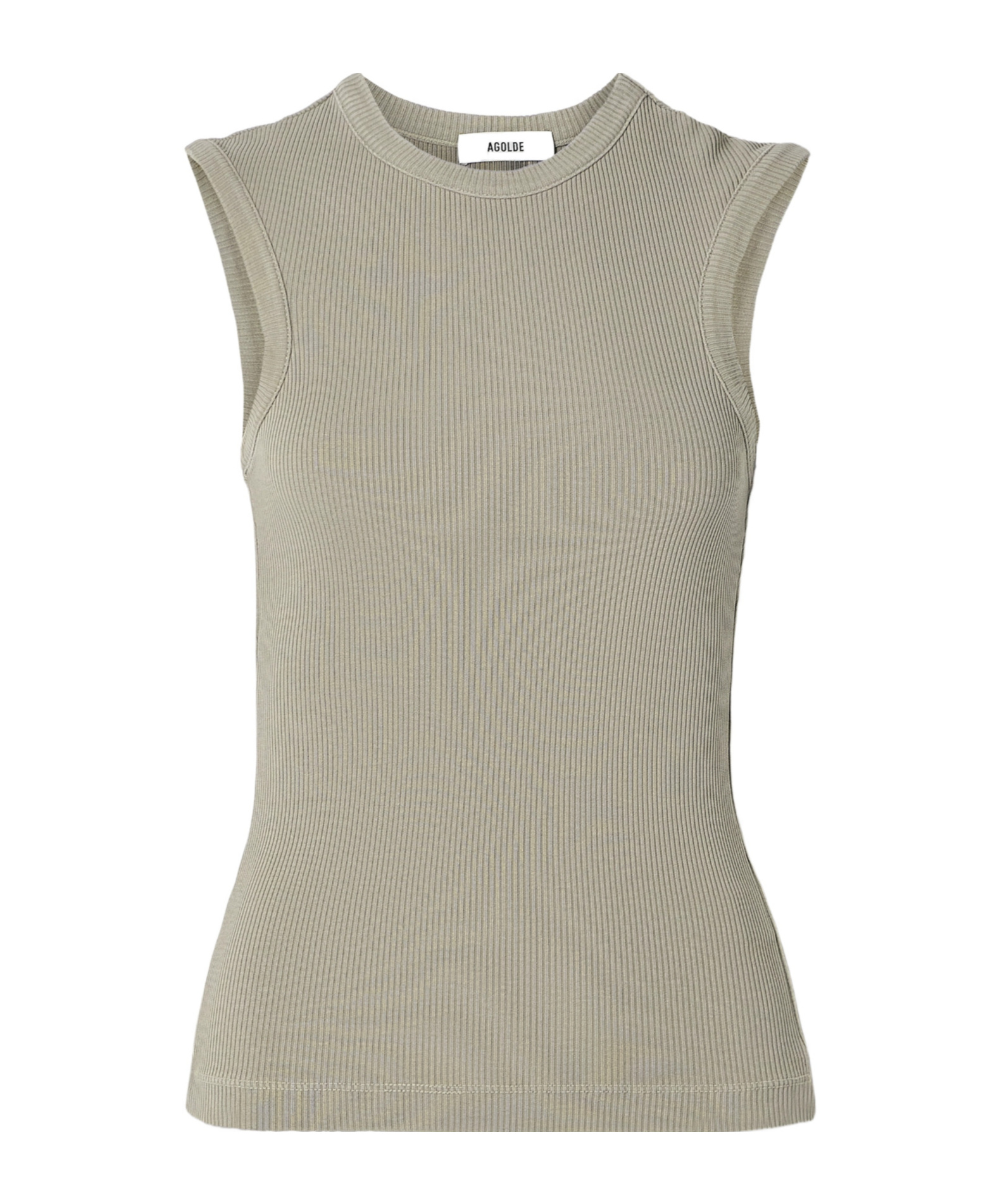 Agolde Cassidy Ribbed Stretch Organic Cotton And Lyocell-blend Jersey Tank In Gray
