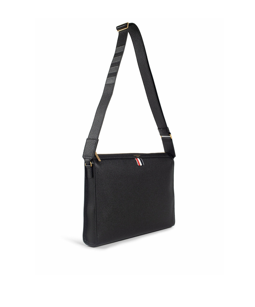 Thom Browne 3-bar Zipped Shoulder Bag In Black