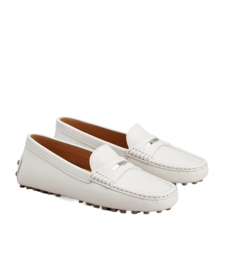 Tod's Round-head Minoccasin-bean Shoes In White