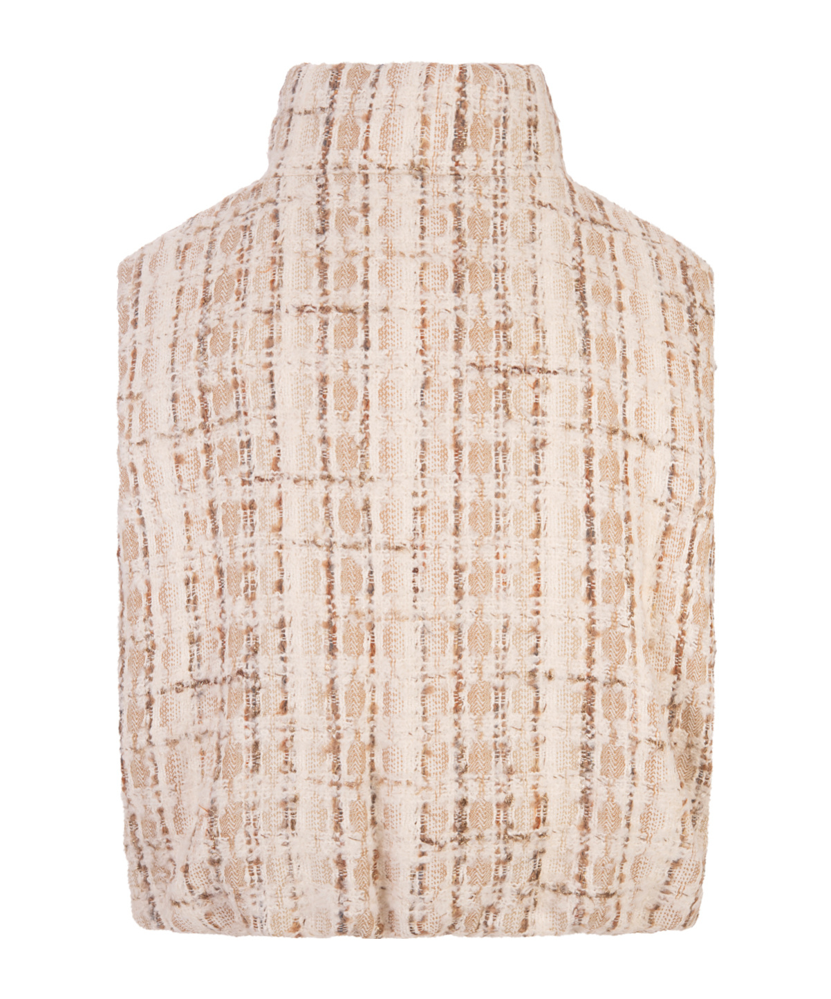 Khrisjoy Beige Tweed Joy Cropped Vest In Nude