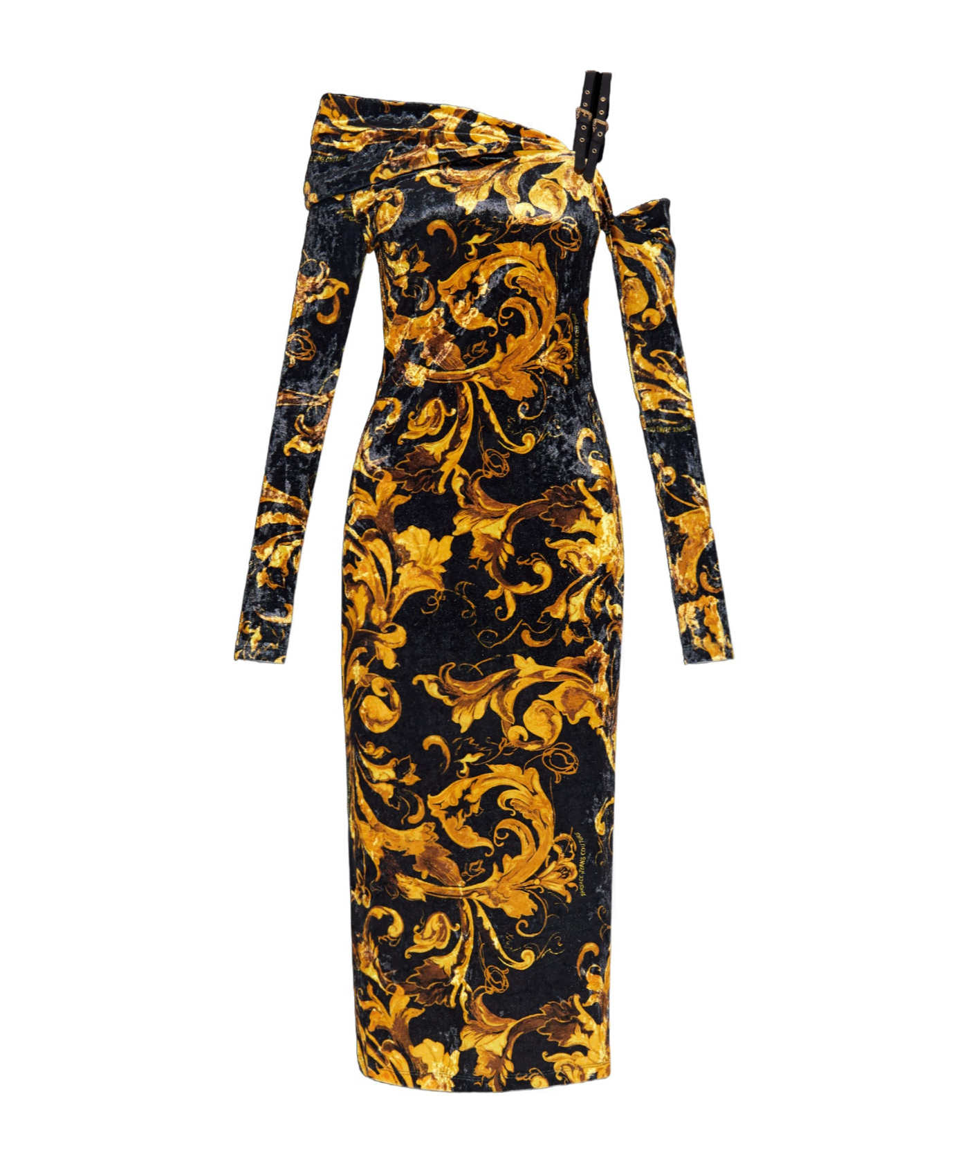 Versace Jeans Asymmetrical Dress In Black