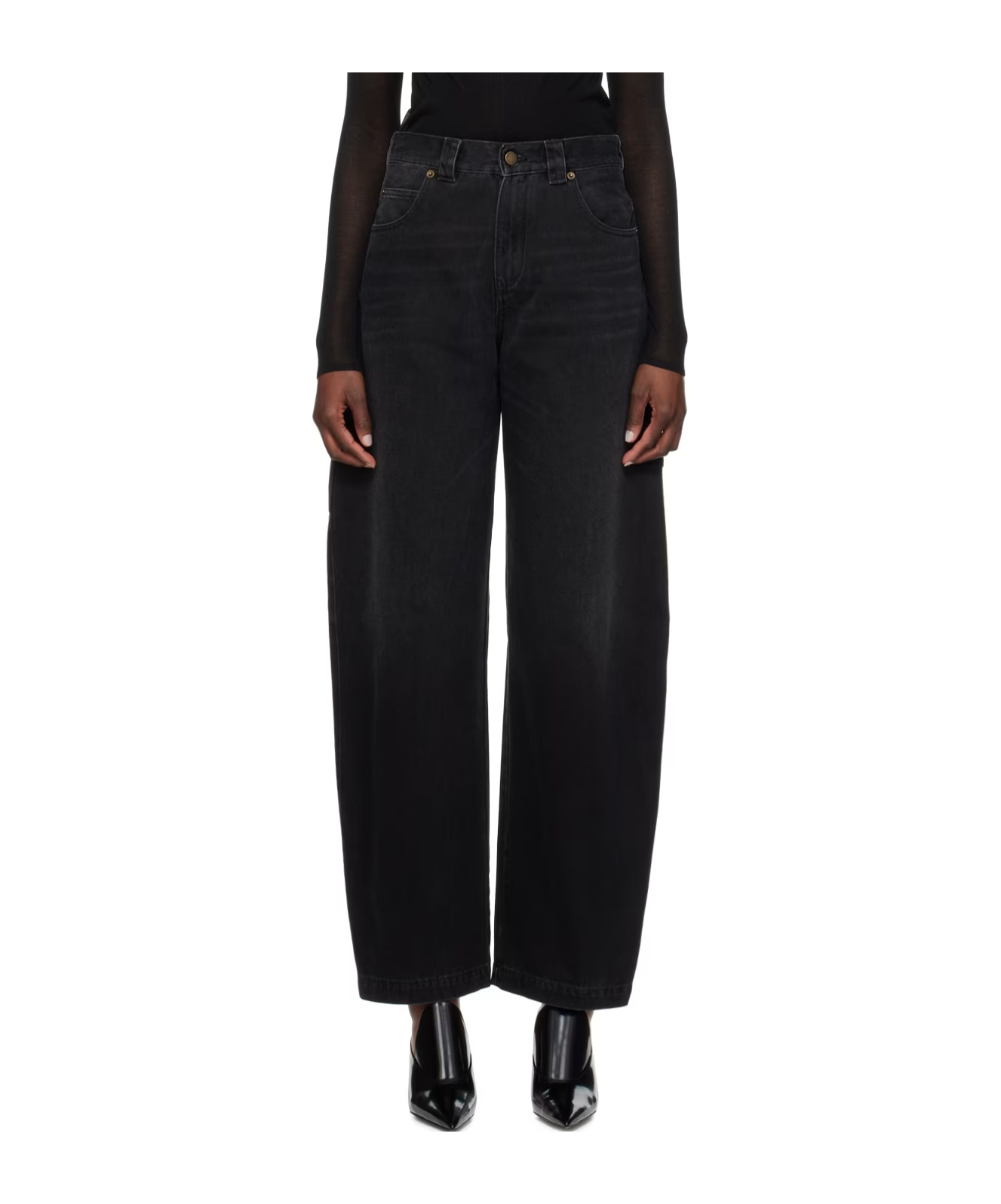 Darkpark Black Audrey Barrel Leg Jeans In Black