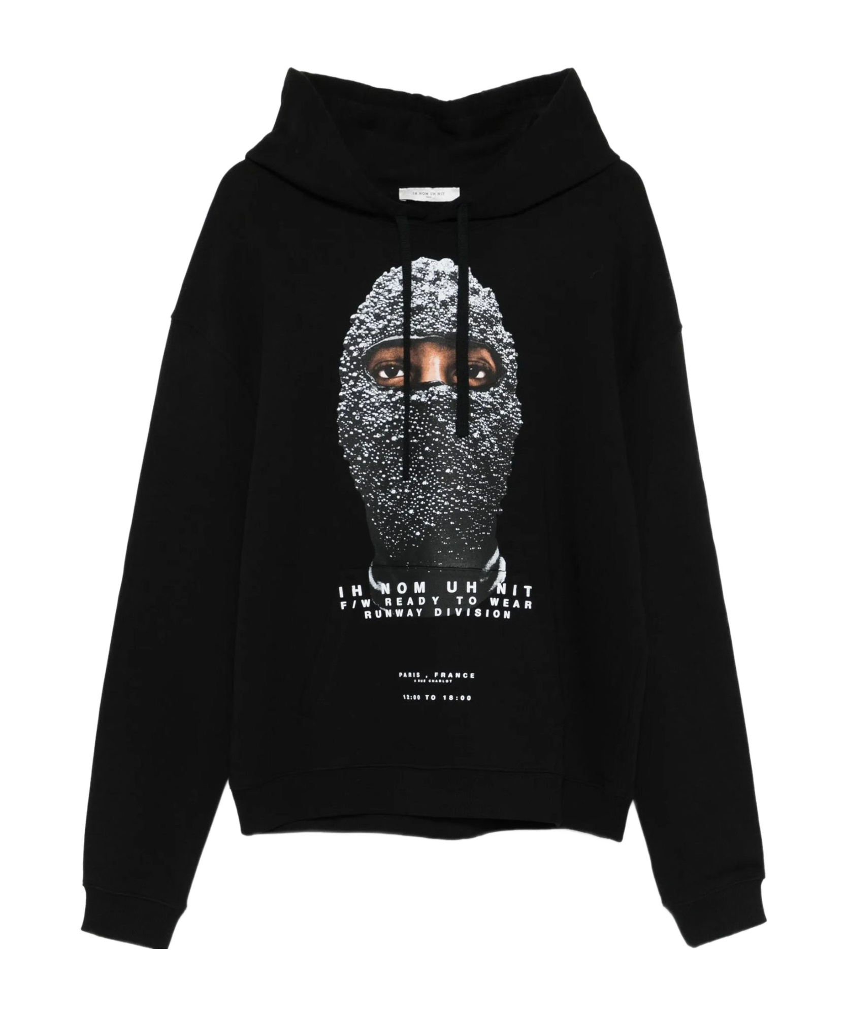 Ih Nom Uh Nit Mask Printed Drawstring Hoodie In Black