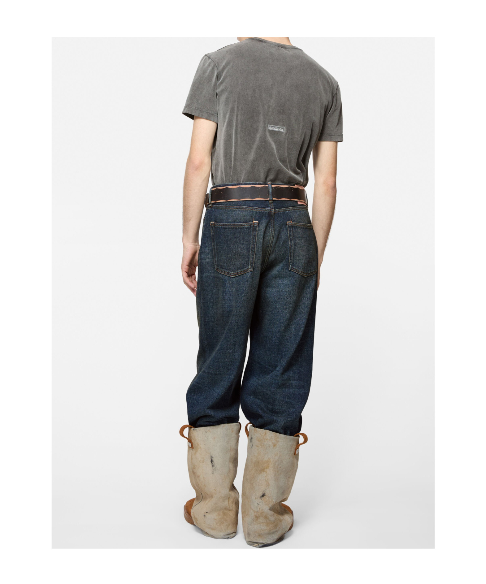 Acne Studios Extorr Logo-appliquéd Garment-dyed Cotton-jersey T-shirt In Gray