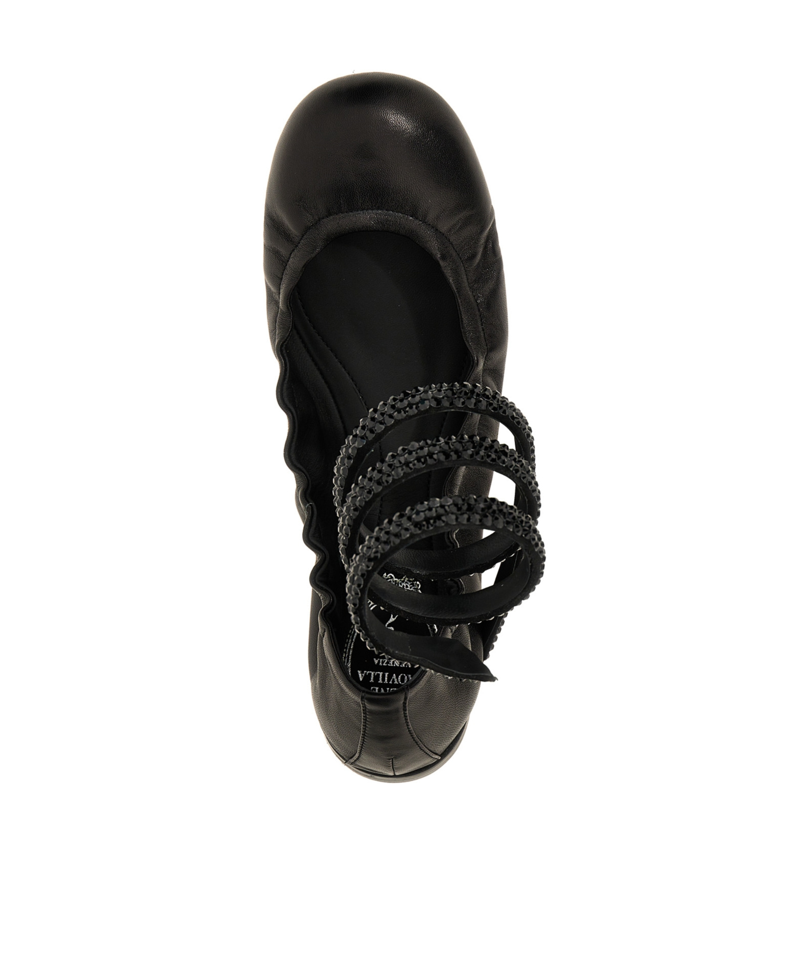 René Caovilla Rene Caovilla Cleo 10 Crystal Ballerinas In Black