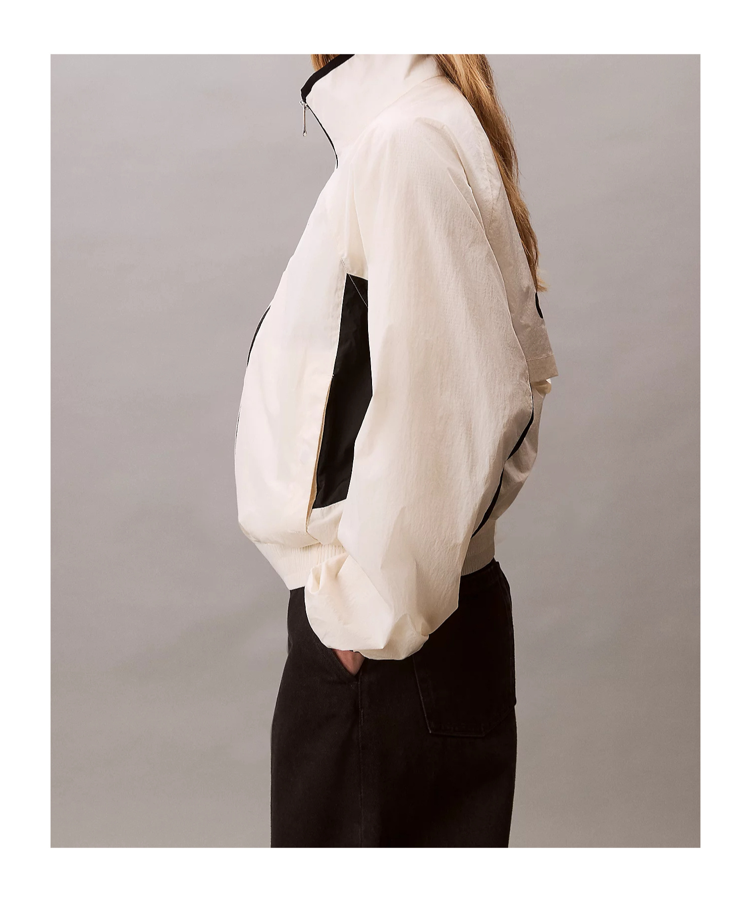 Calvin Klein Jeans Est.1978 White Polypropylene Shell Jacket In Neutral