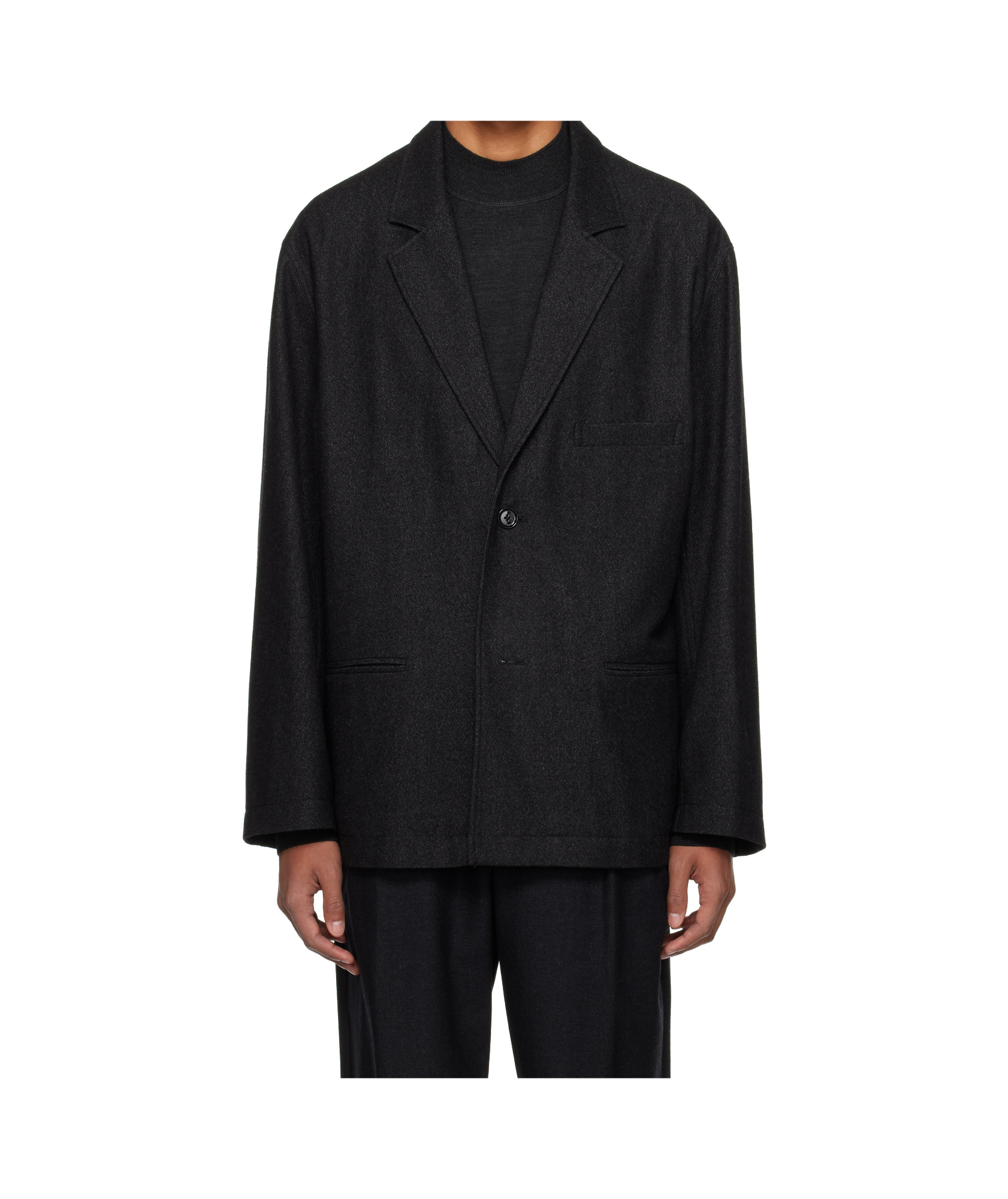 Lemaire Twill Suit Coat In Black