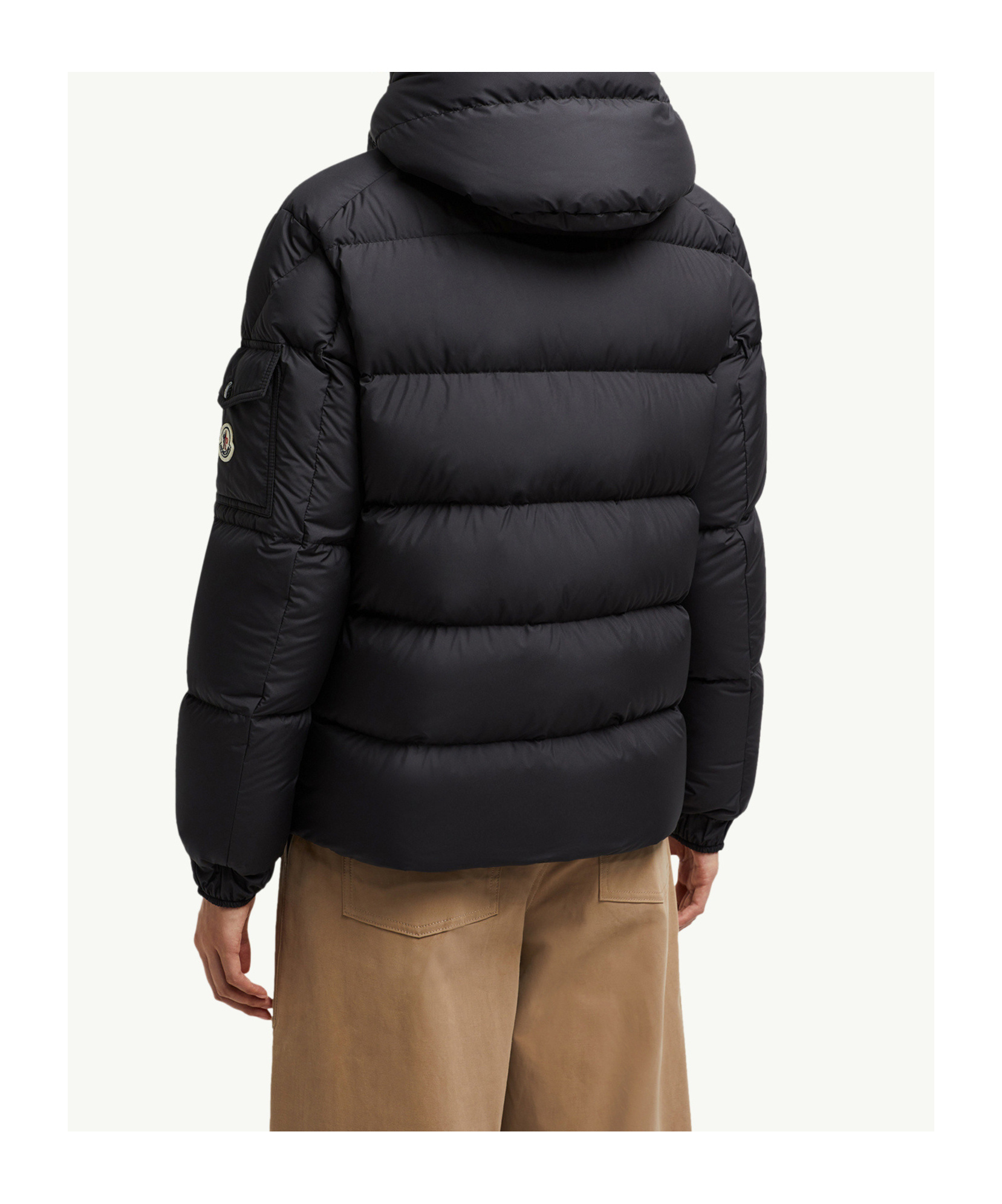 Moncler Maya 70 Hooded Short Down Jacket In Black