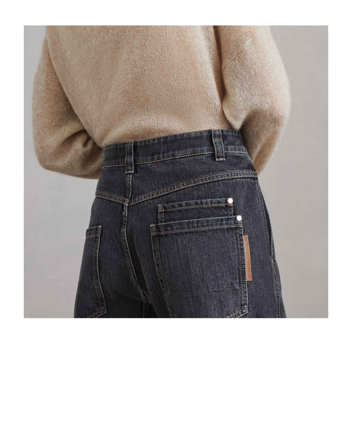 Brunello Cucinelli Soft Curve Washed Jeans In Black