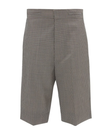 Victoria Beckham Houndstooth-pattern Tailored Shorts In Gray