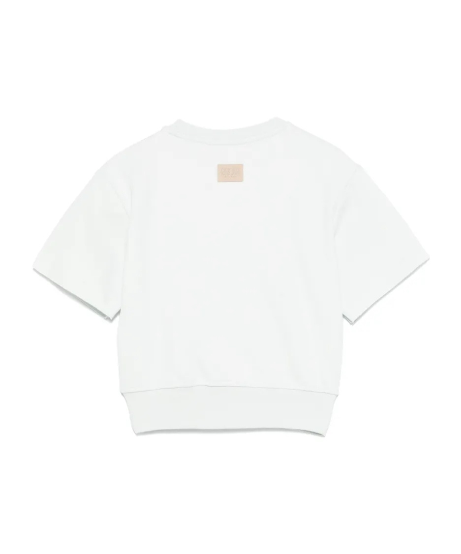 Msgm Short Sleeve Sweatshirt In White