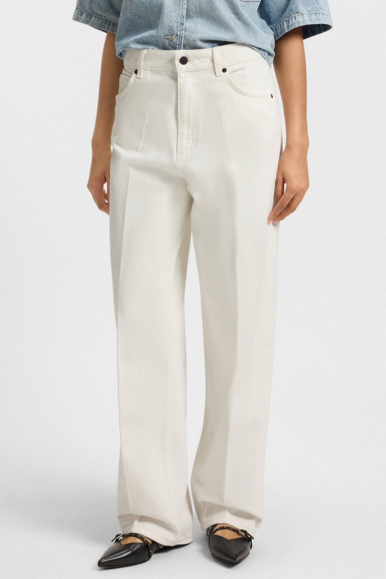 Hugo Boss Modern-fit Jeans In White Rigid Denim