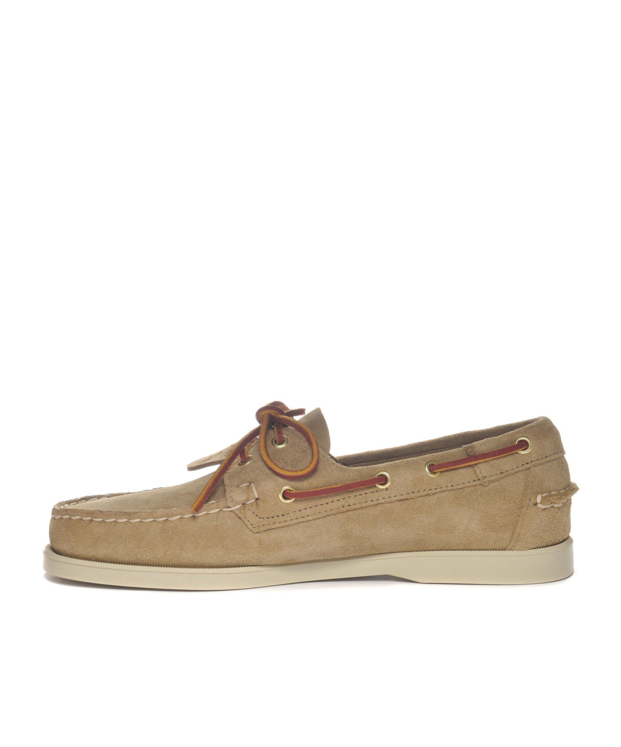 Sebago Italian Suede Leather Loafer With Hand-sewn Apron In Brown