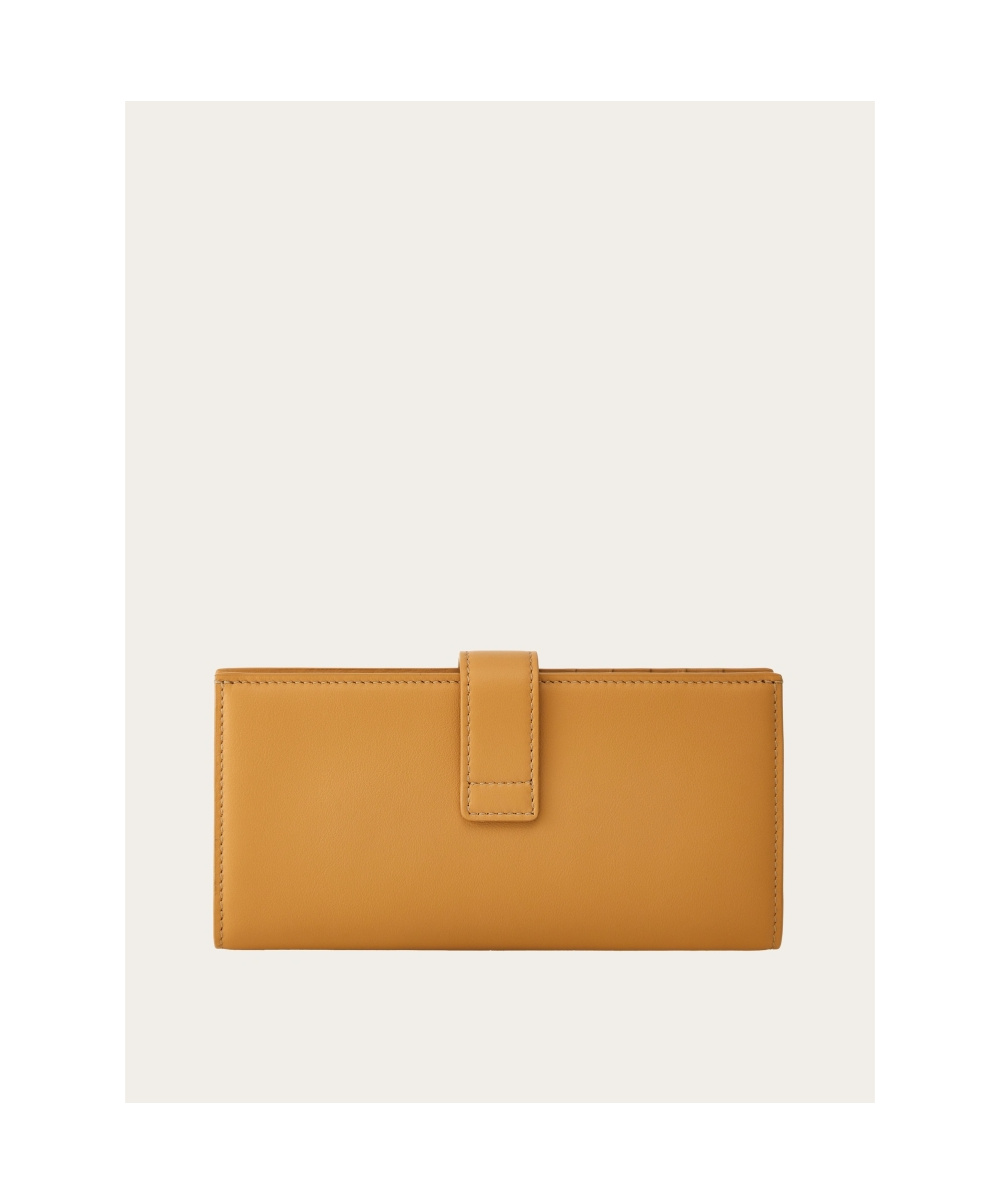 Ferragamo Hug Series Horse Strap Buckle Wallet In Brown