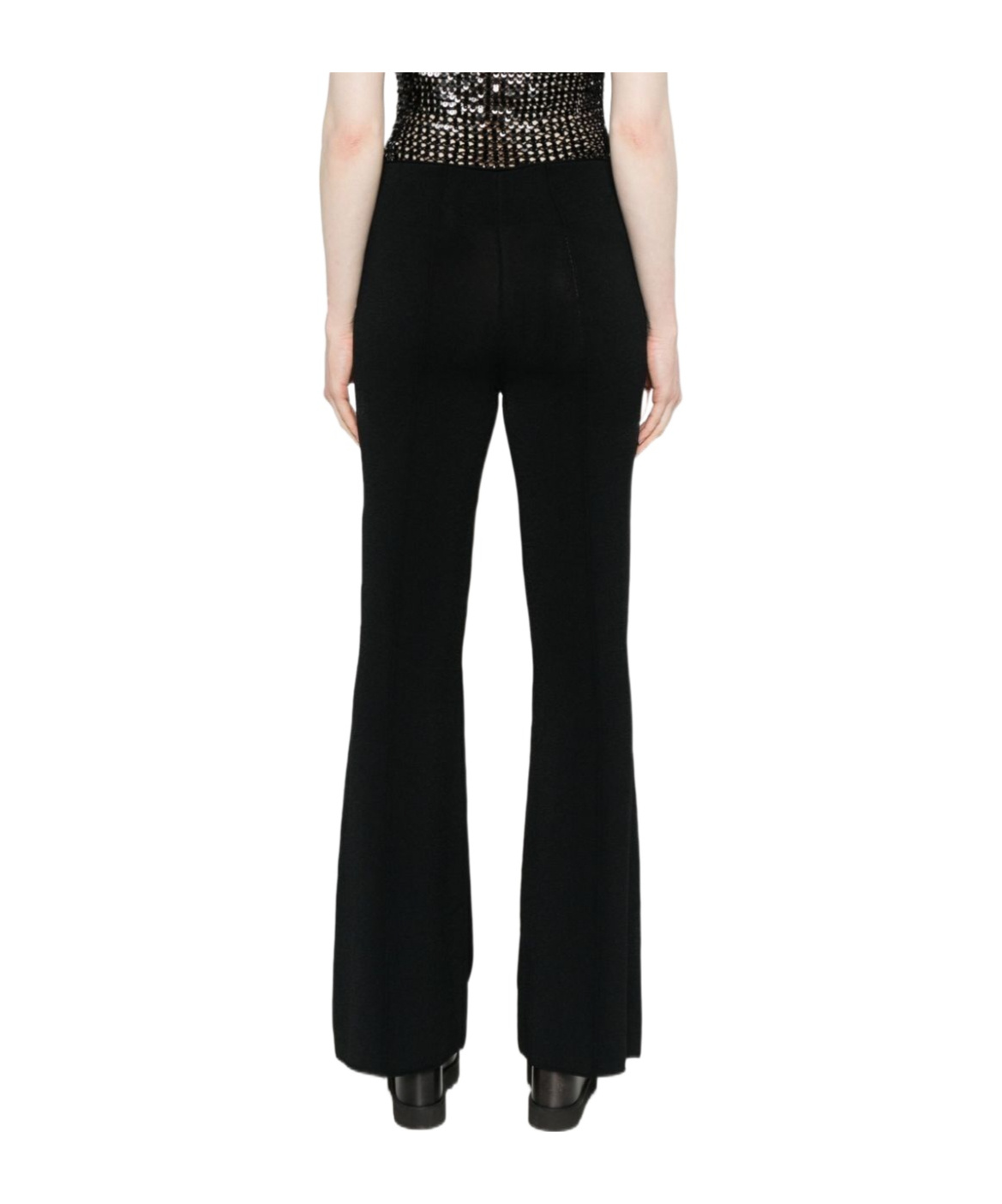 Ermanno Scervino Exposed-seam Detail Flared Trousers In Black