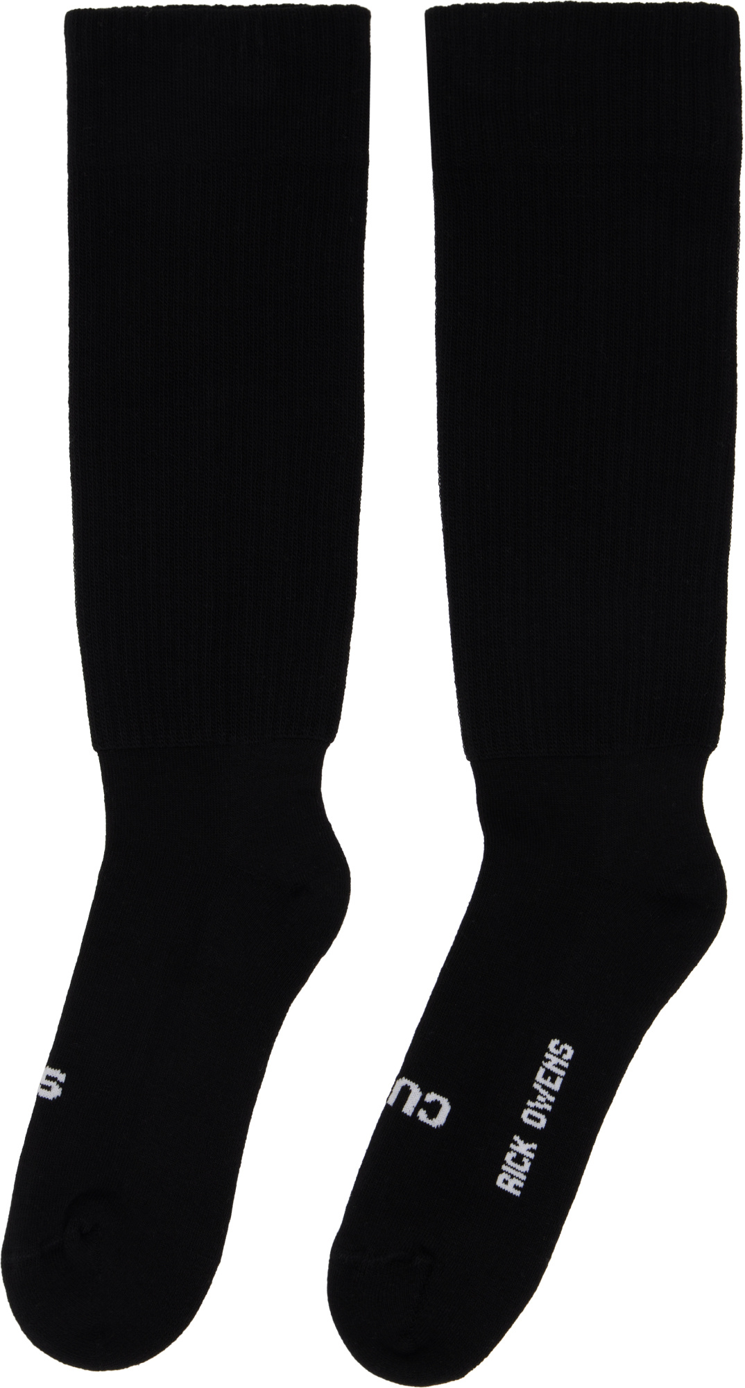 Rick Owens Intarsia-motif Socks In Black