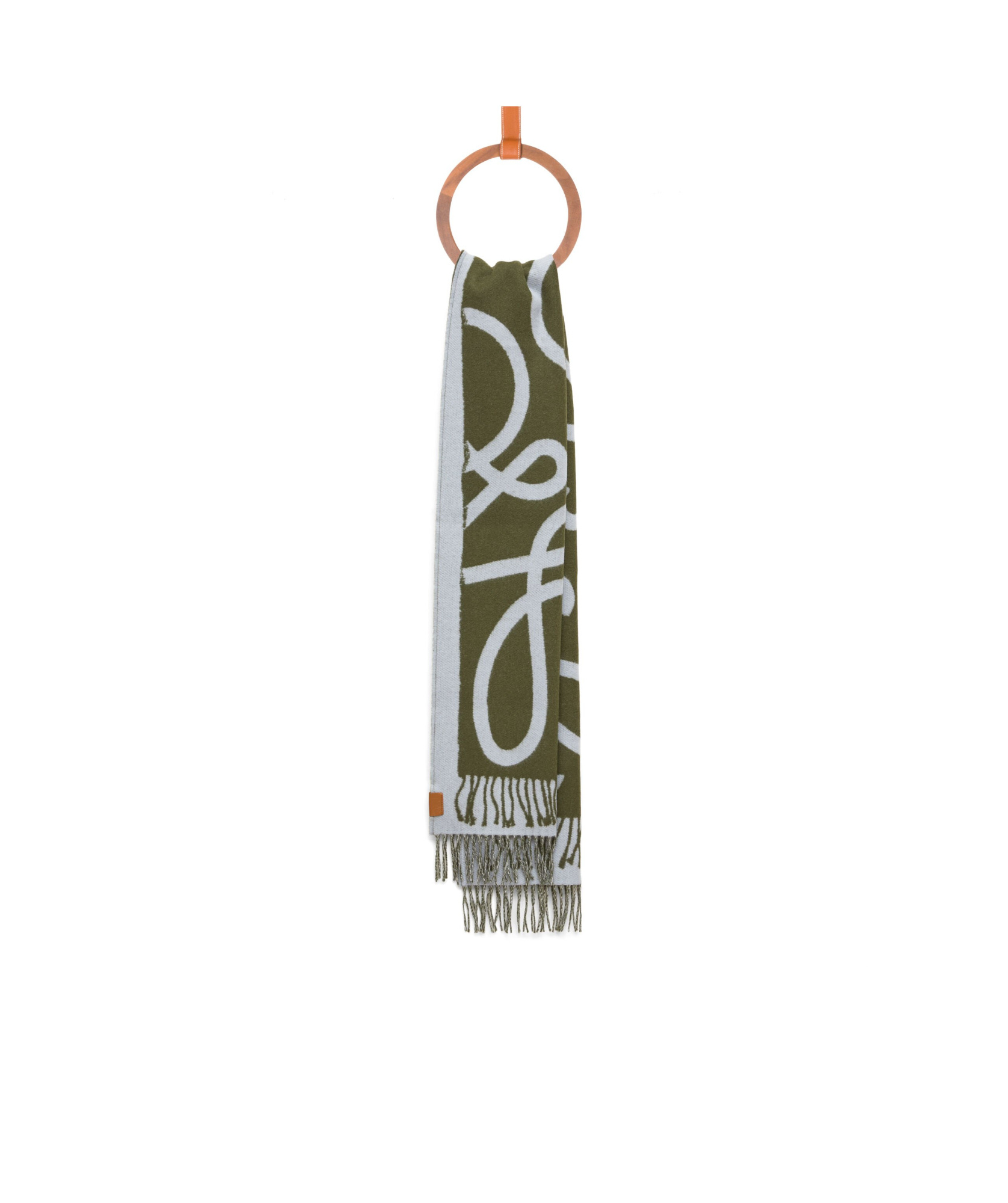 Loewe Tassel Wool Cashmere Scarf In White