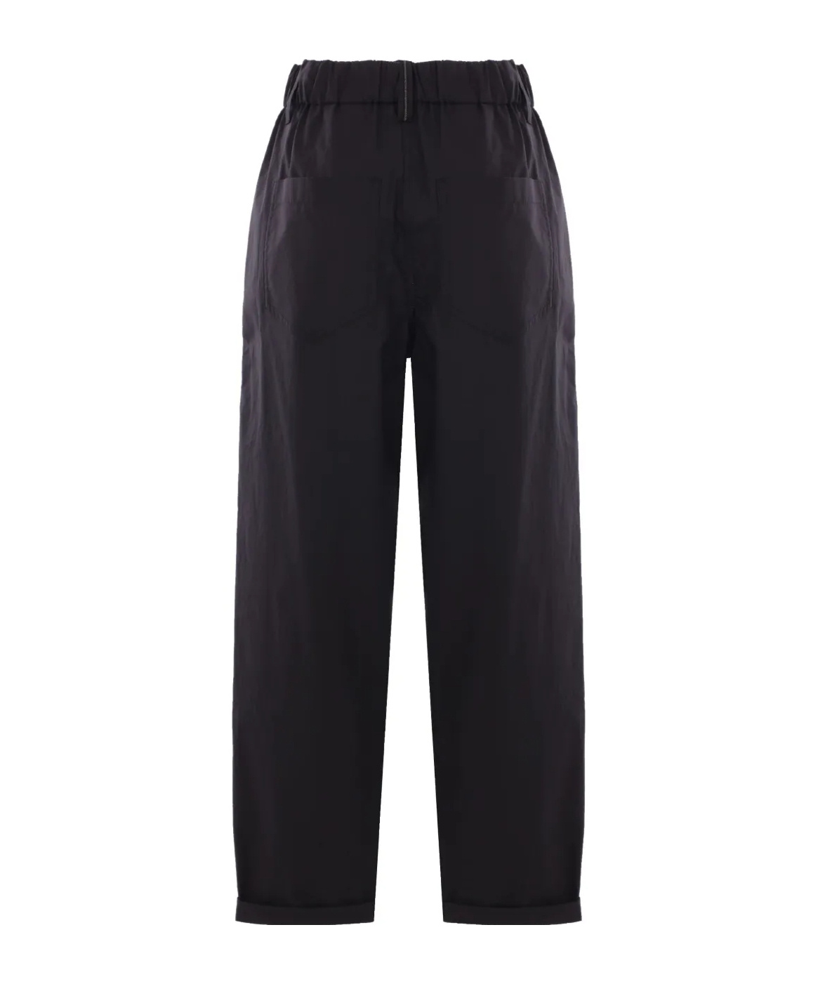 Brunello Cucinelli Monili-chain Poplin Trousers In Black