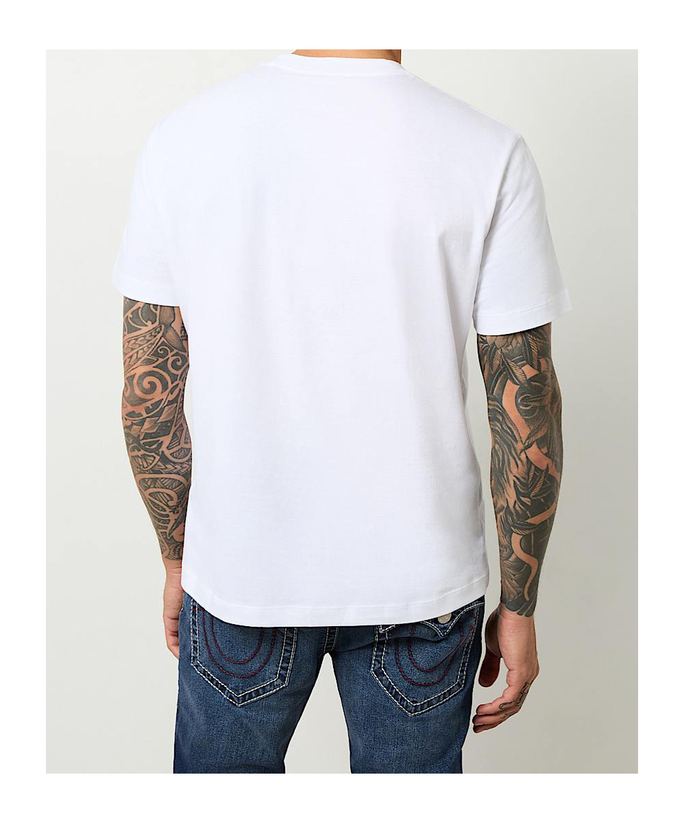 True Religion Embroidered Radio Wave Horseshoe Tee In White