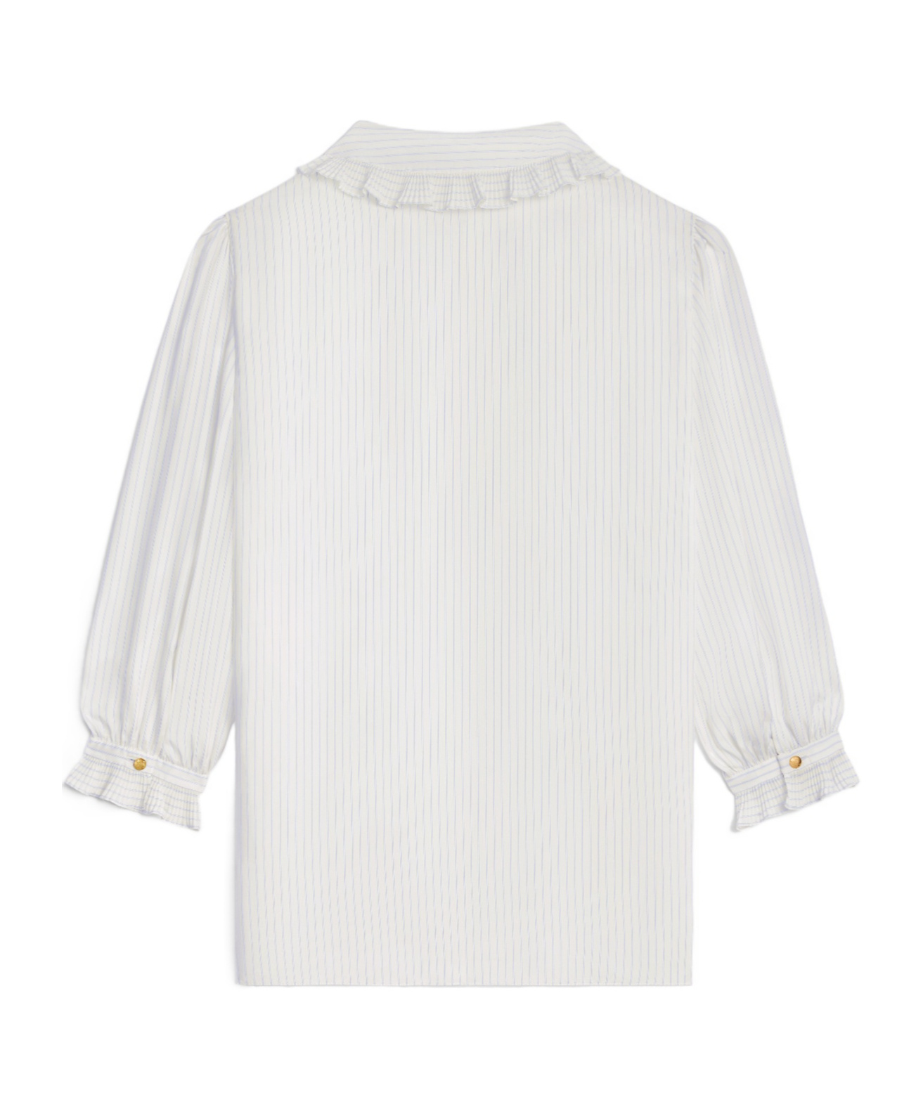Celine Striped Ruffled Shirt In White