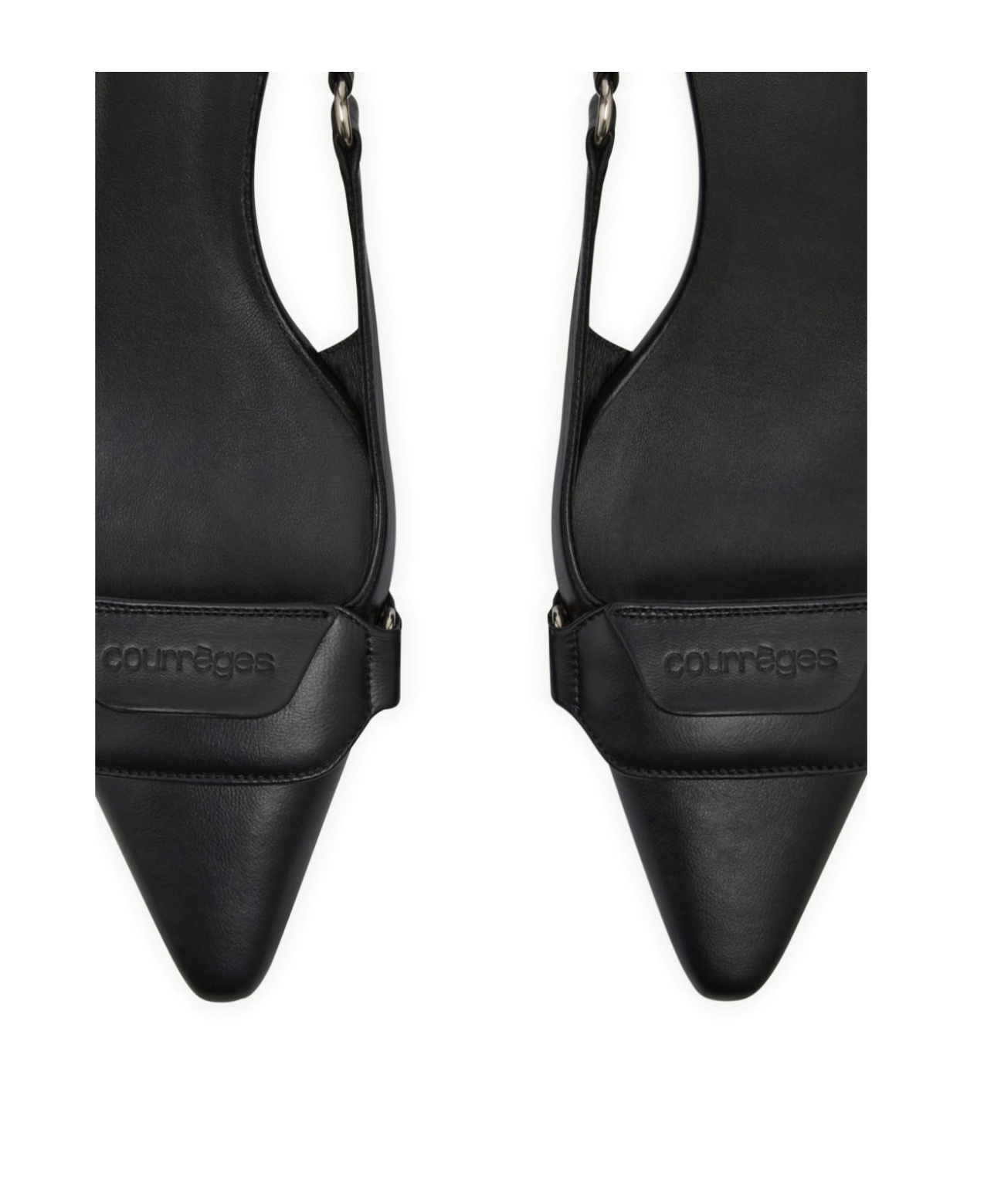 Courrèges Racer Pointed-toe Slingback Pumps In Black