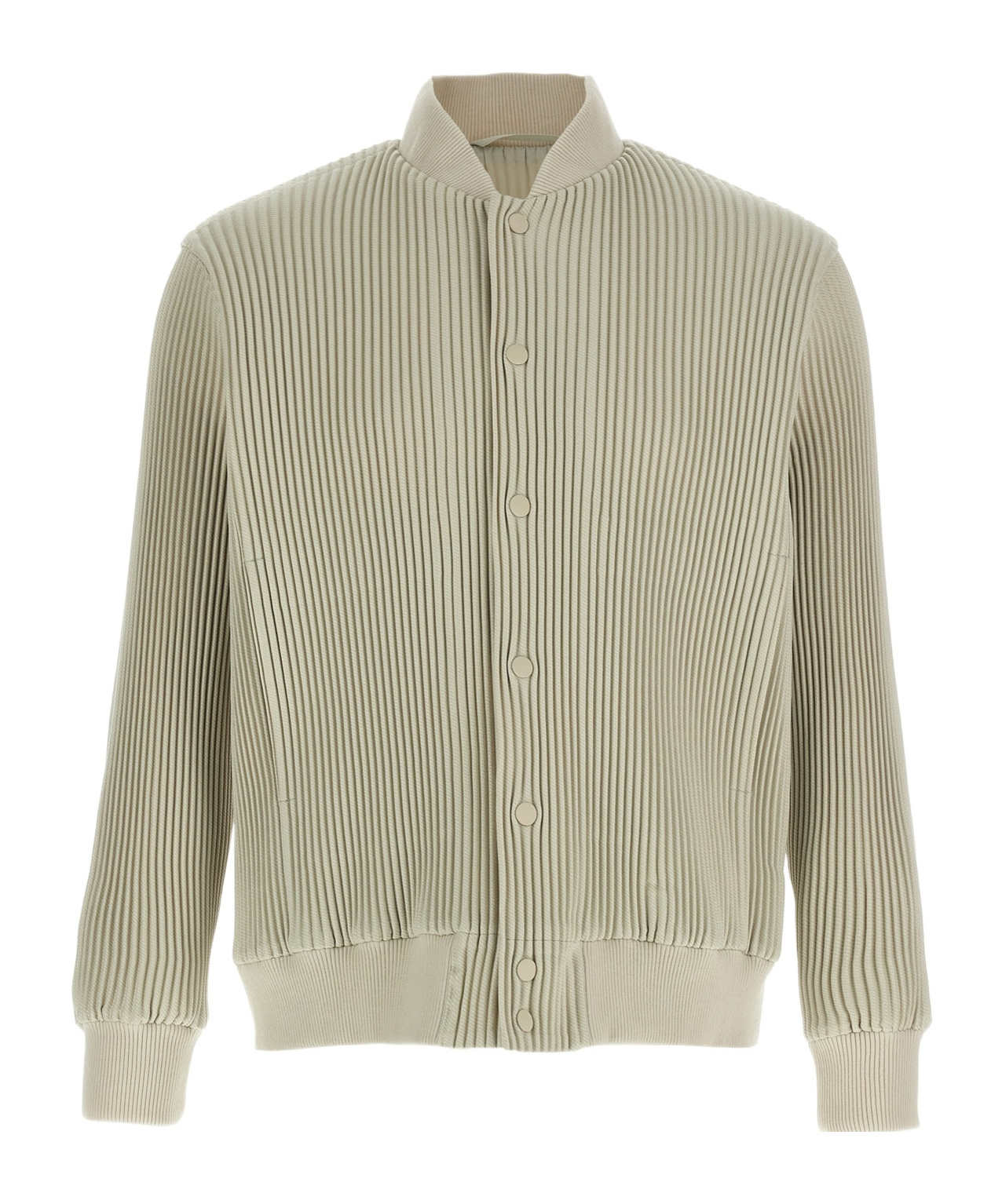 Issey Miyake Pleated Bomber Jacket In Nude