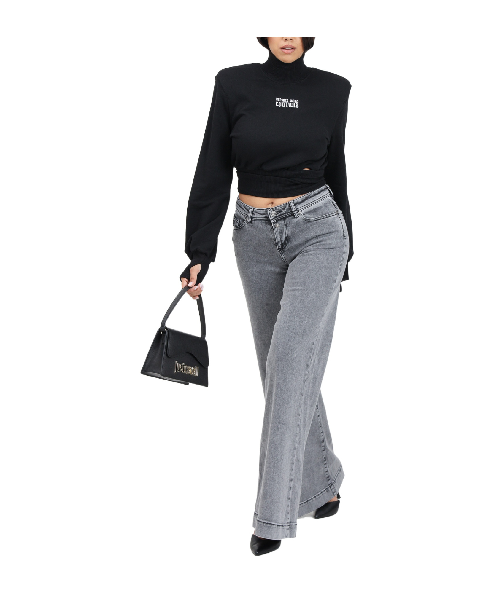 Versace Jeans Belt-loop Jeans In Gray