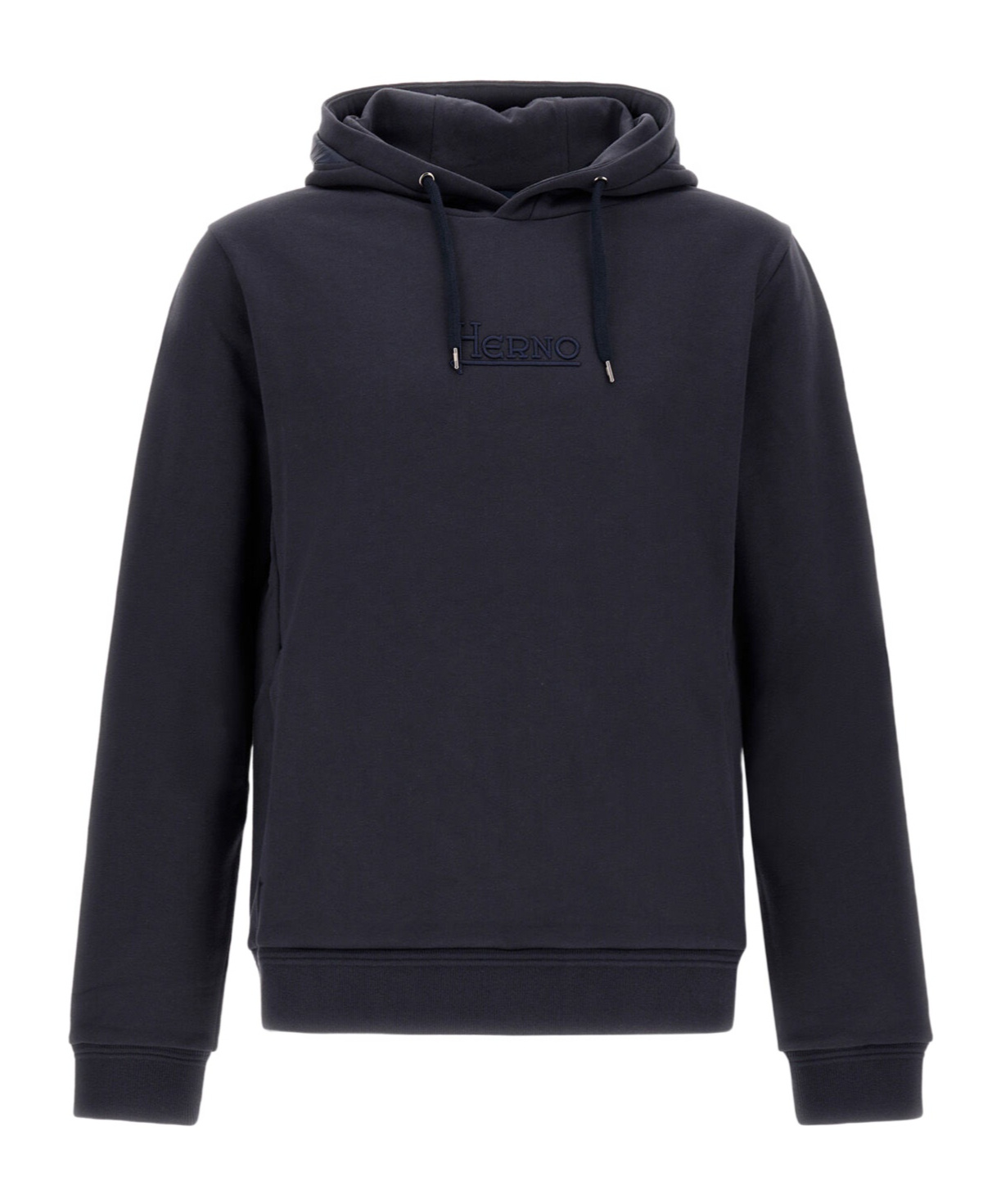 Herno Sweatshirt In Cotton Sweater And Nylon Ultralight In Blue Navy Blue