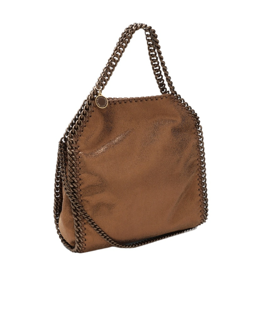 Stella Mccartney Mini Falabella Shiny Dot Faux Leather Crossbody Bag In Brown